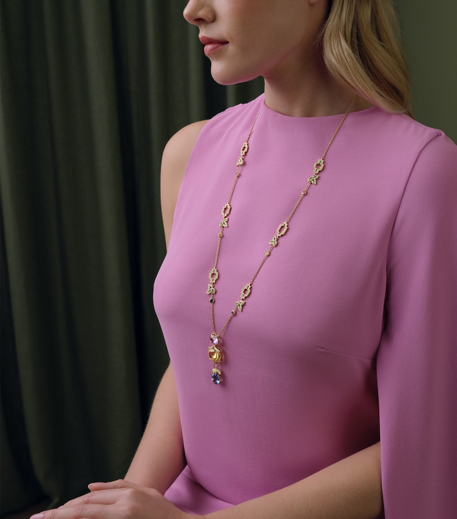 Boodles Yellow Gold, Diamond and Sapphire The Palace Collection Queen Anne's Mural Pendant Yellow Image 2