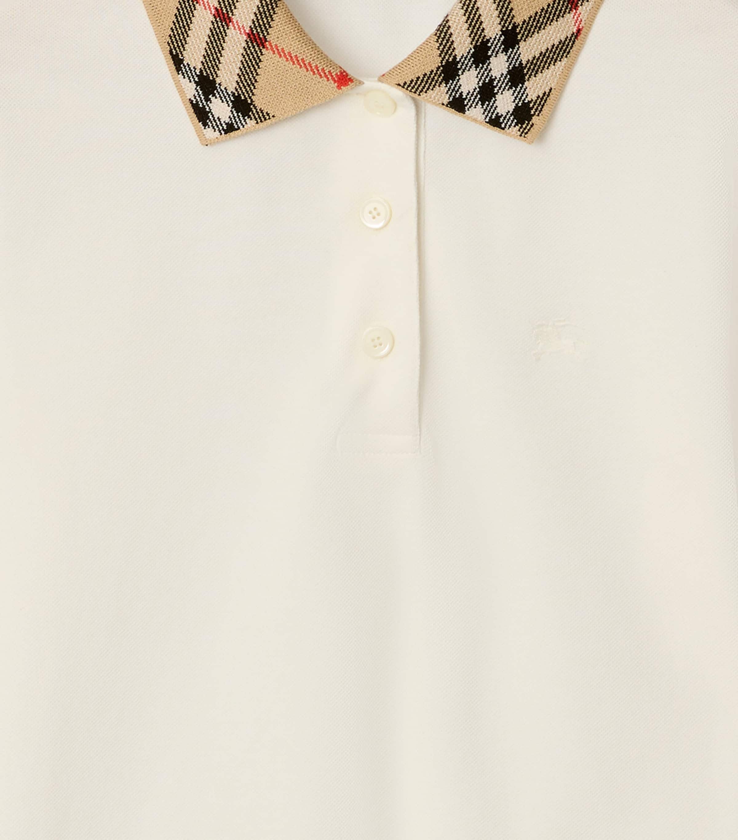 Cotton Check-Collar Polo Shirt CHALK Image 4