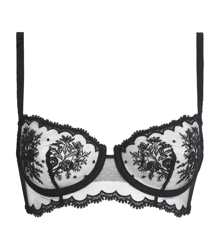 Simone Perele Womens Lace Intrigue Half-Cup Bra Noir Image 1