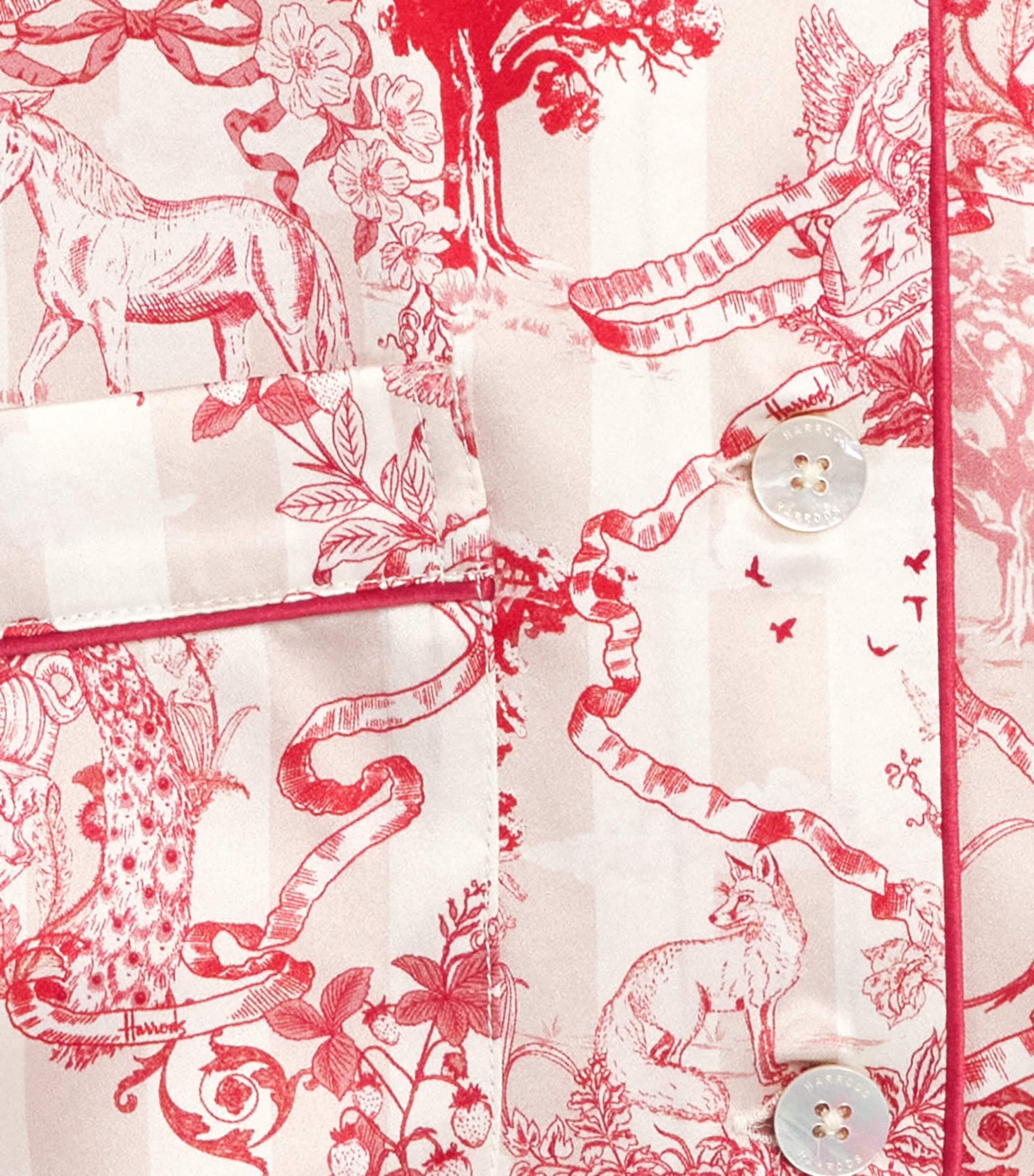 Harrods Womens Silk Toile Pyjama Set Pink Image 5