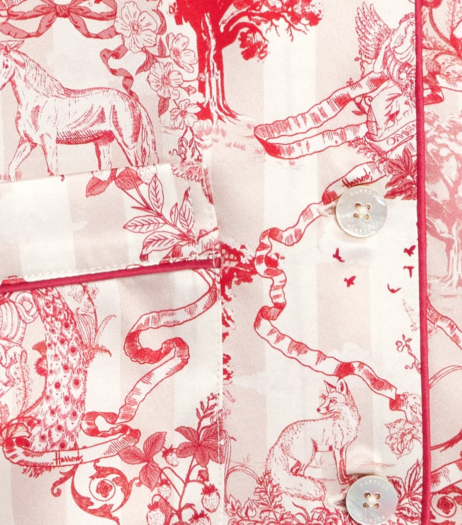 Harrods Womens Silk Toile Pyjama Set Pink Image 5
