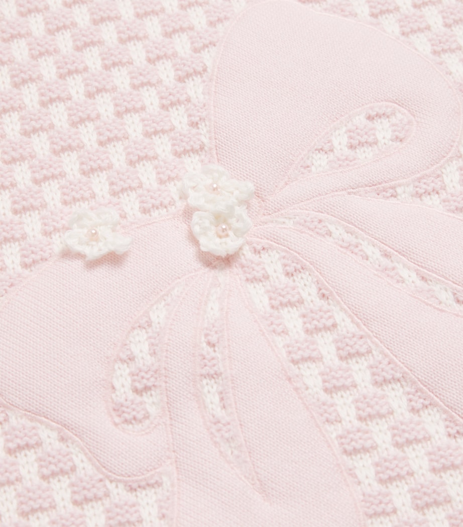 Wool Bow-Detail Blanket BL/RS Image 3