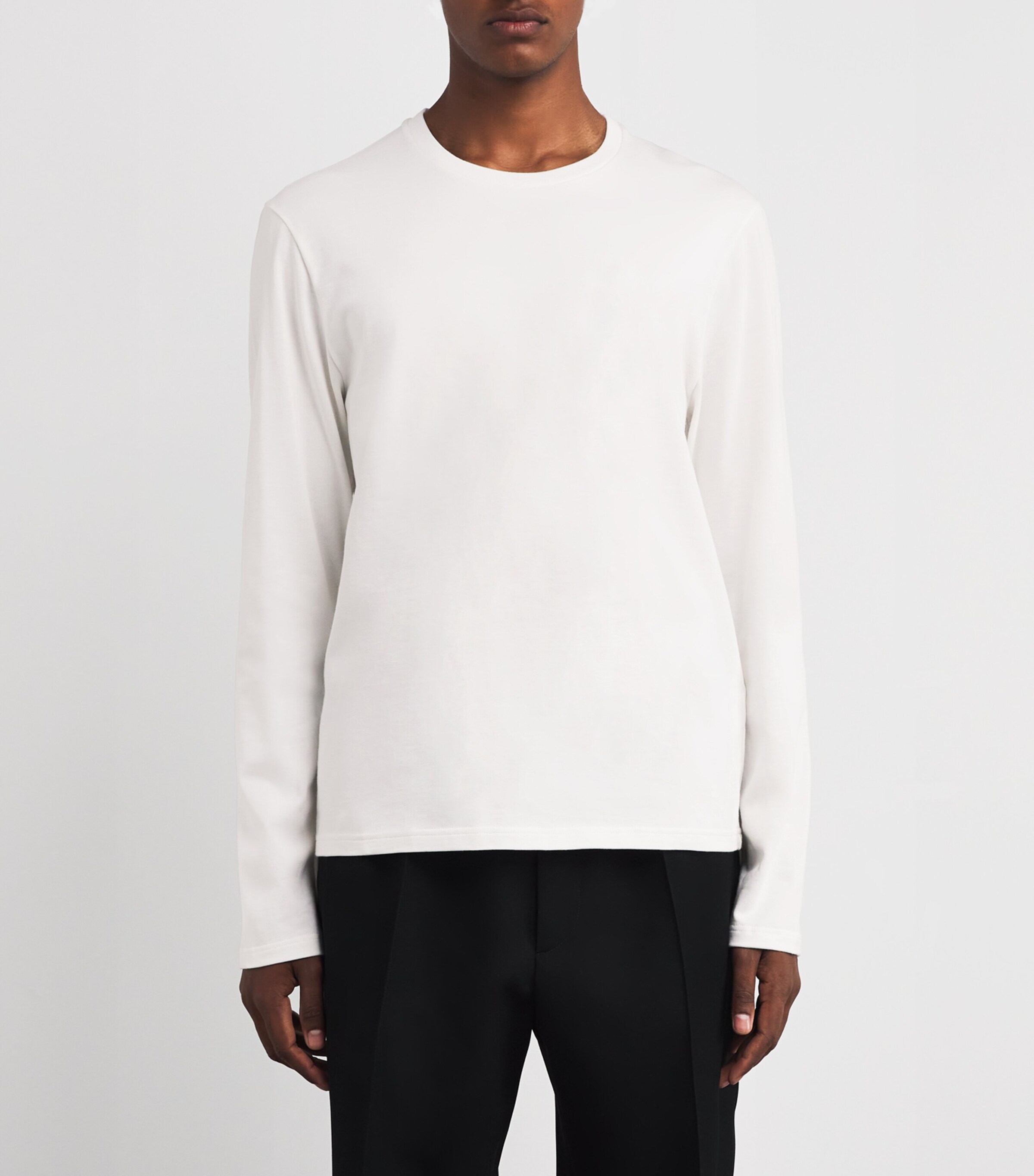 Jil Sander Mens Cotton Logo-Patch T-Shirt Porcelain Image 3