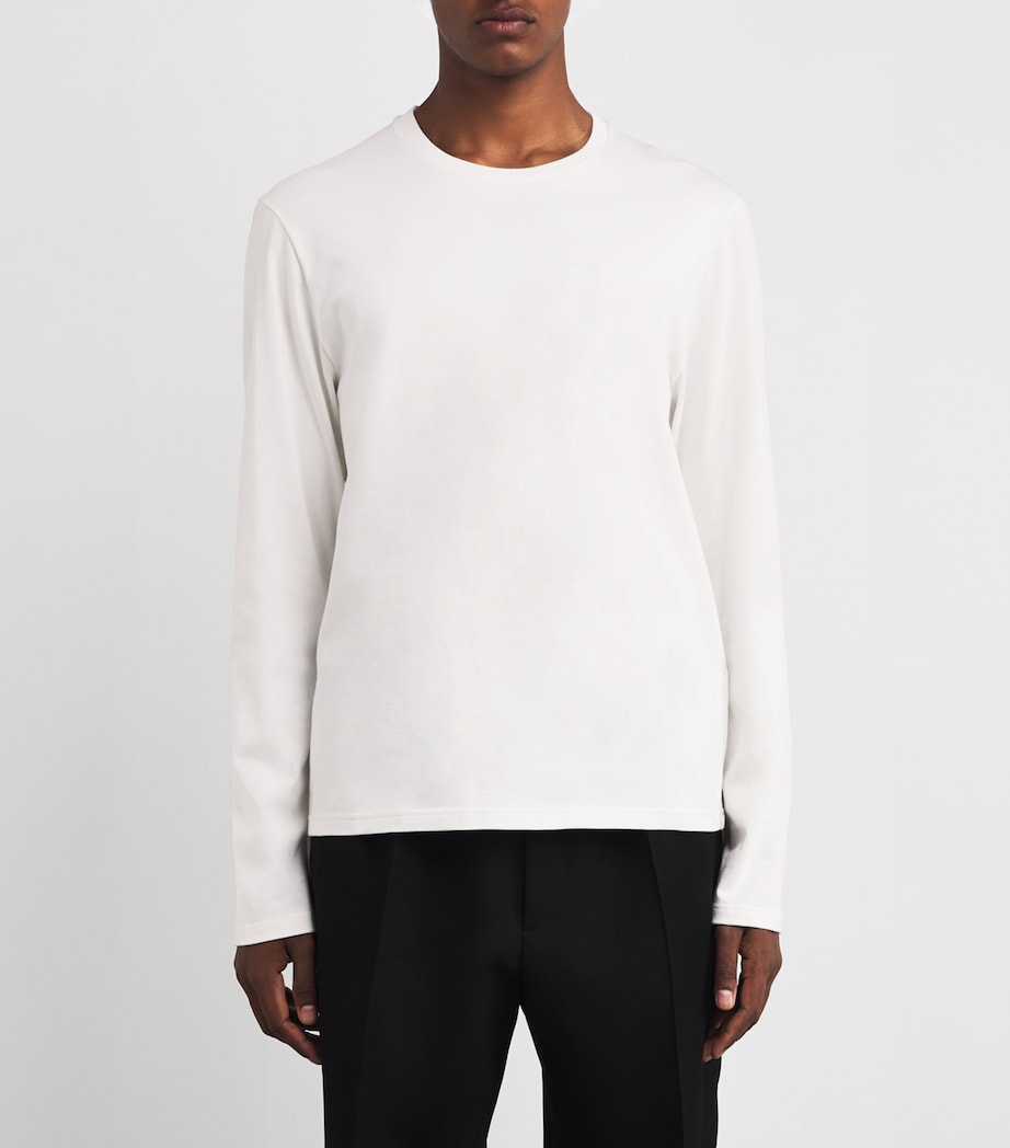 Cotton Logo-Patch T-Shirt PORCELAIN Image 3