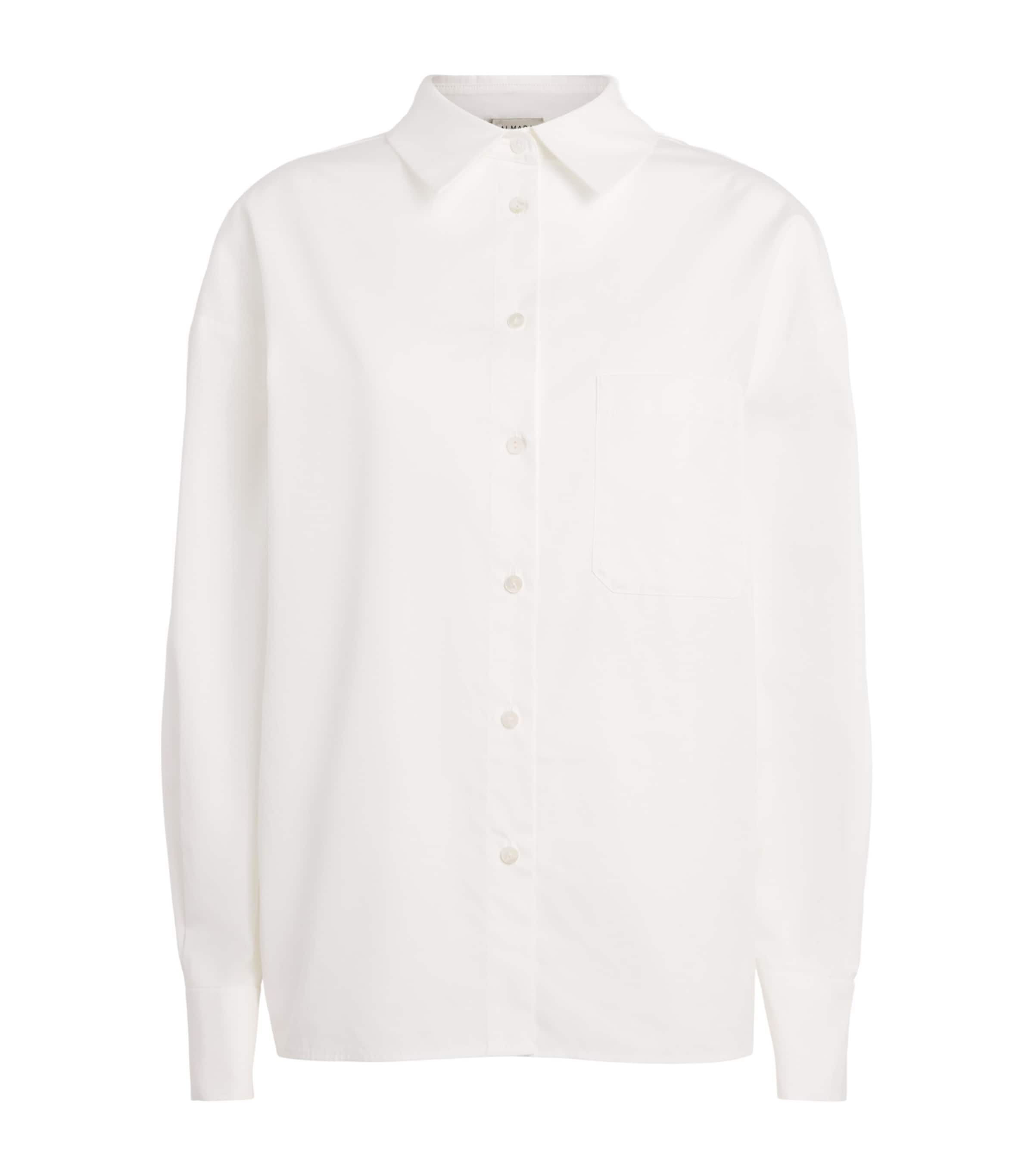 Almada Label Cotton Poplin Finn Shirt White