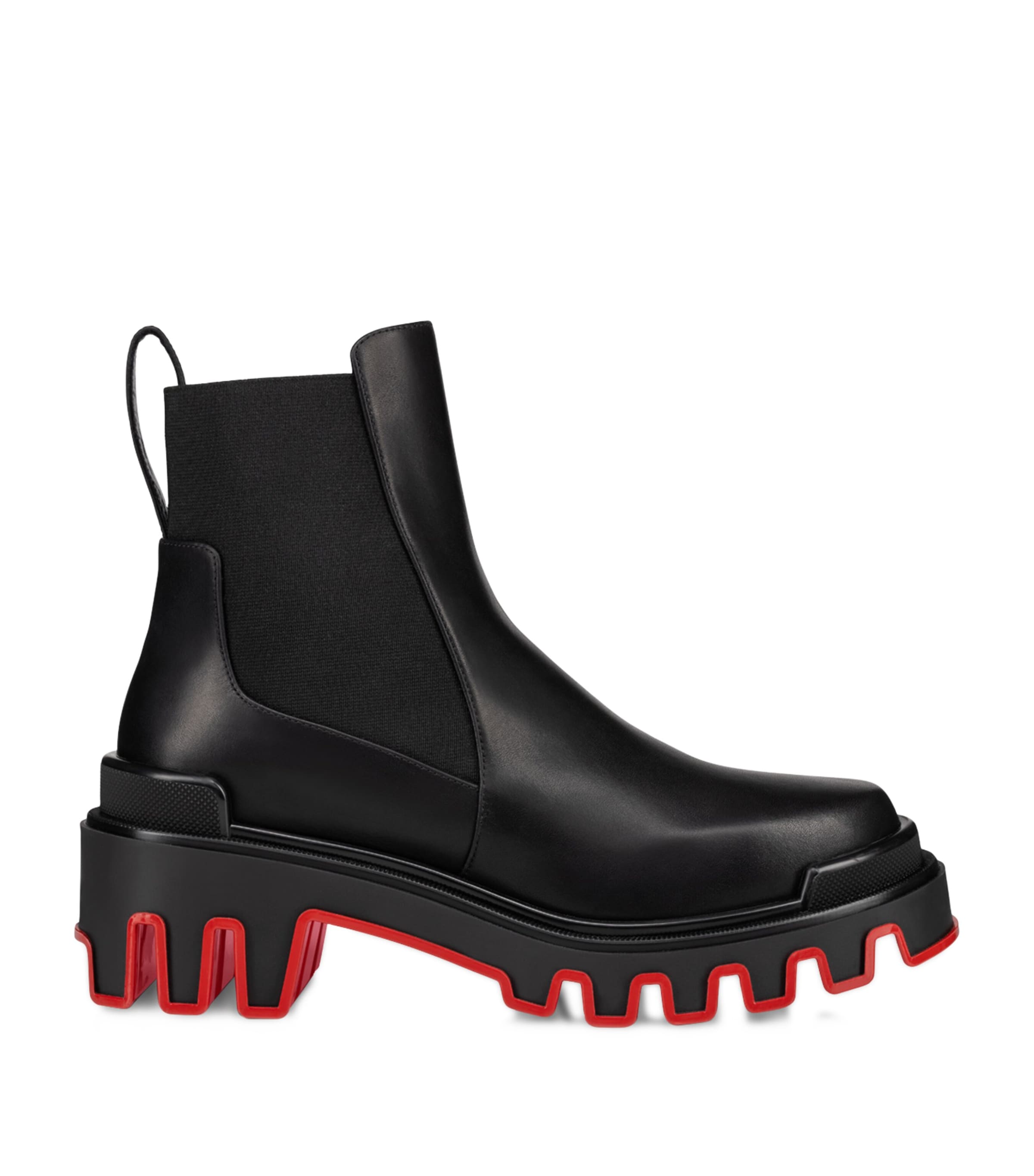 Christian Louboutin Marchacroche Black Leather Ankle Boots In Black