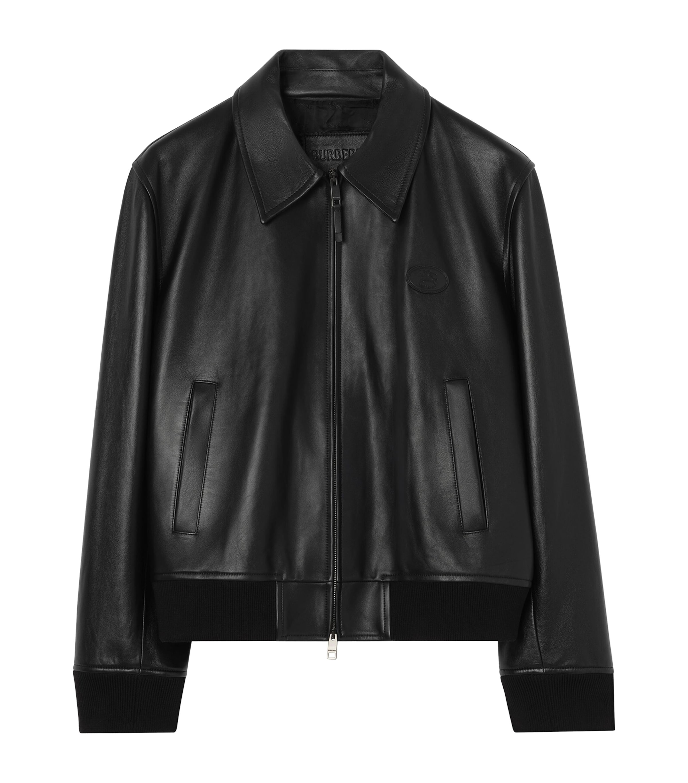 Burberry Mens Bloomsbury Leather Jacket Black Image 1