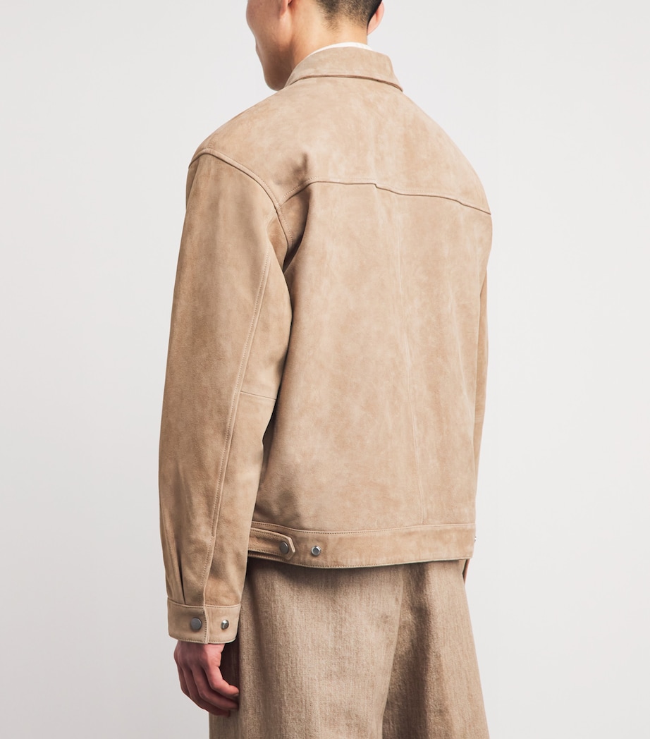 NN.07 Mens Goat Suede Petrus Jacket Khaki Stone Image 5