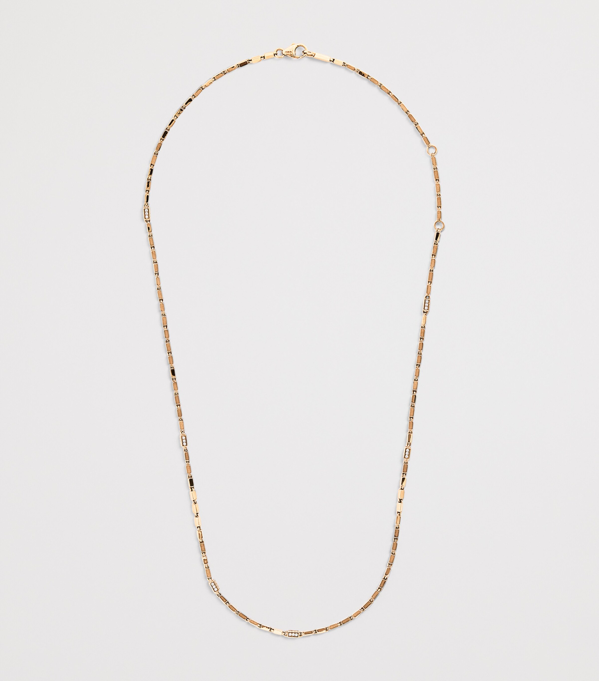 Suzanne Kalan Rose Gold and Diamond Thin Block Chain Necklace Rg/wd Image 3
