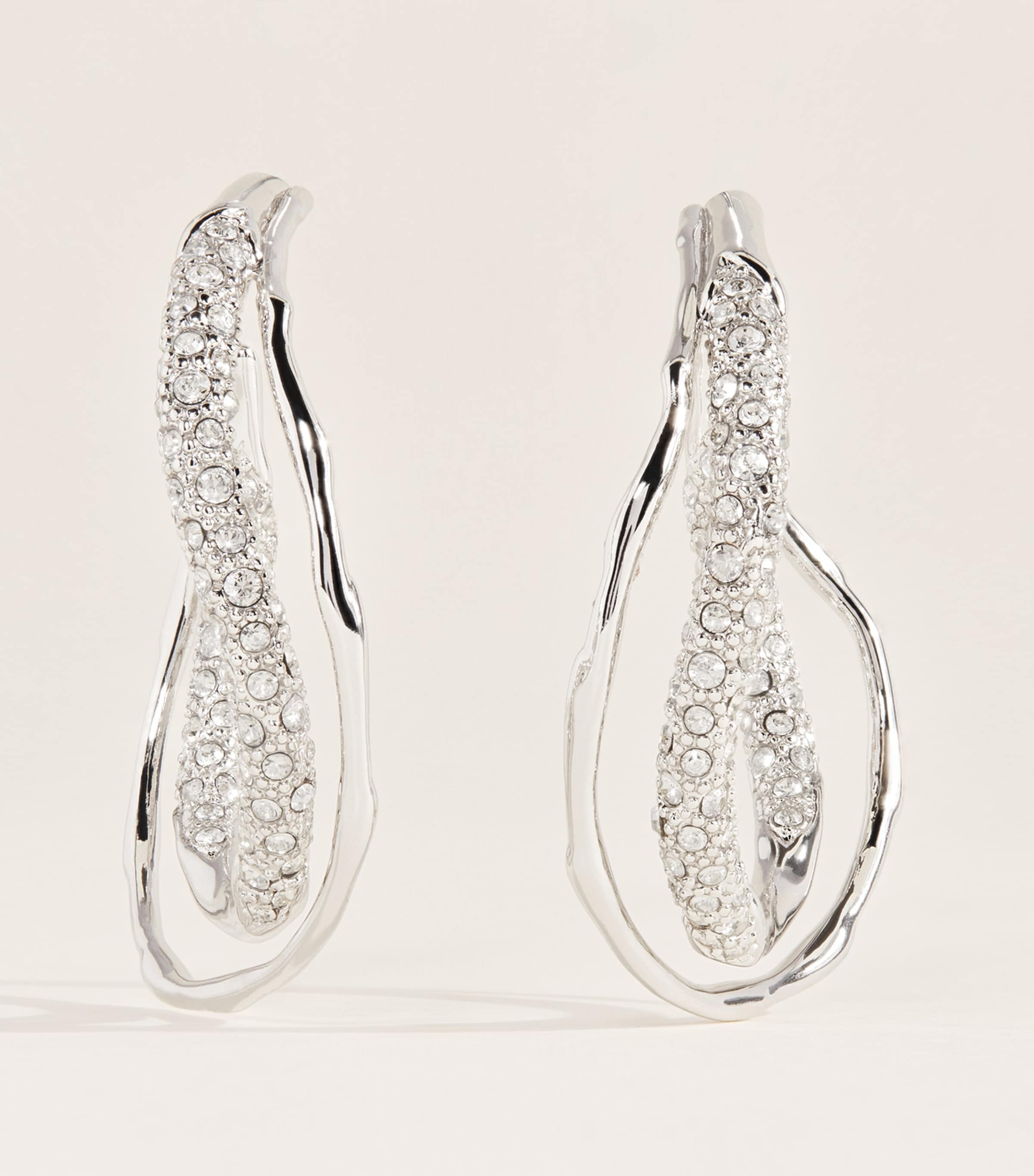 Alexis Bittar Small Solanales Crystal Twist Earrings Crystals Silver Image 1
