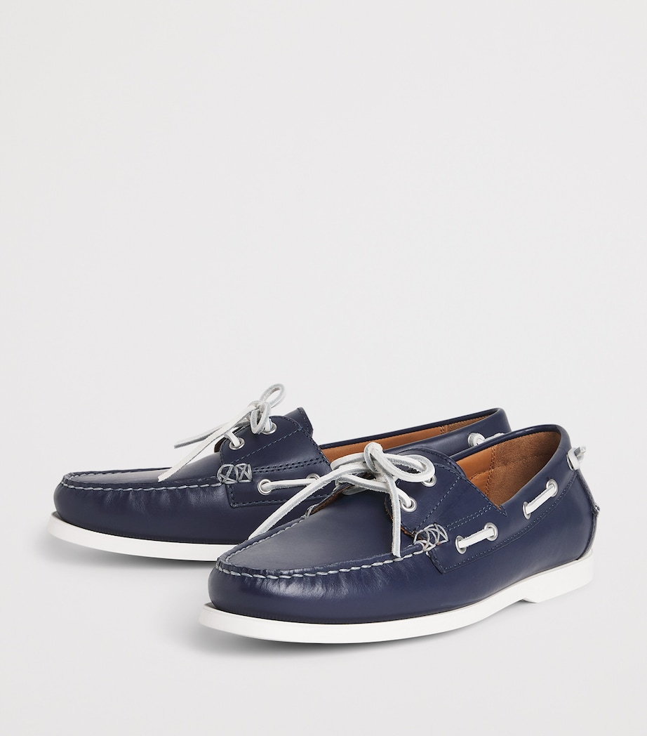 Polo Ralph Lauren Leather Merton Boat Shoes Newport Navy Image 3