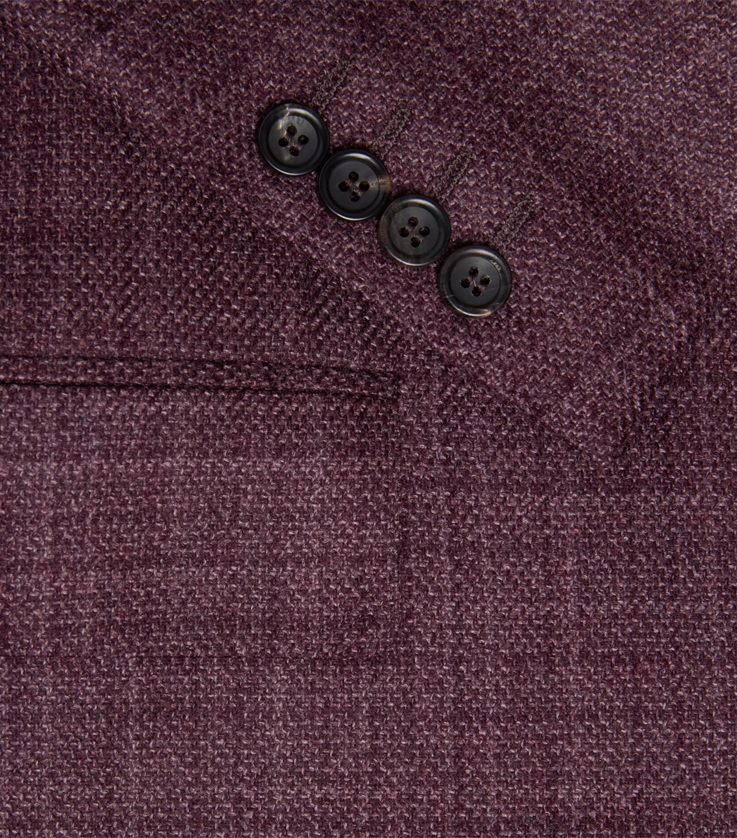 Canali Mens Wool-Silk Check Blazer Burgundy Image 6
