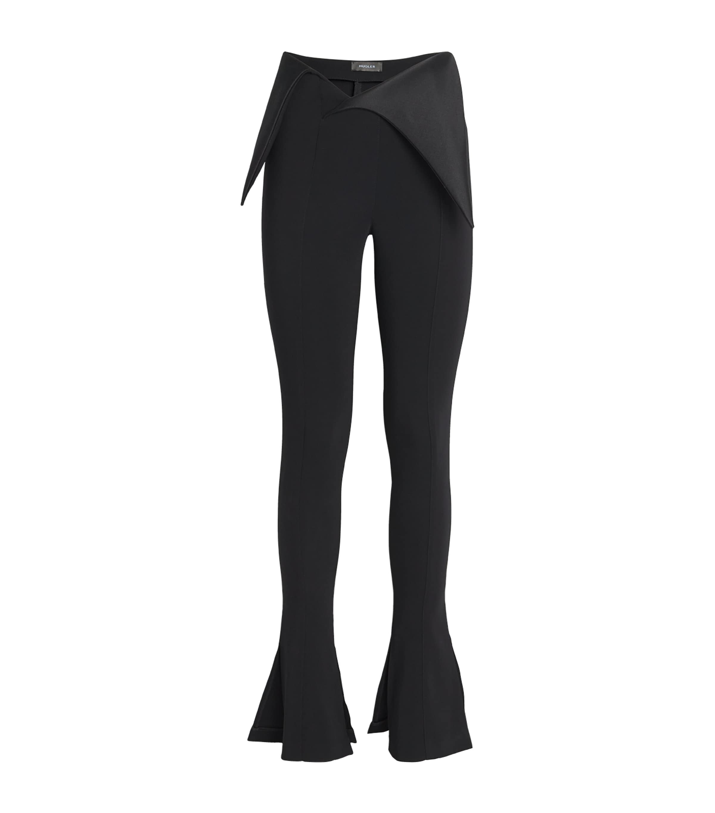 MUGLER CUMMERBUND-WAIST FLARED TROUSERS