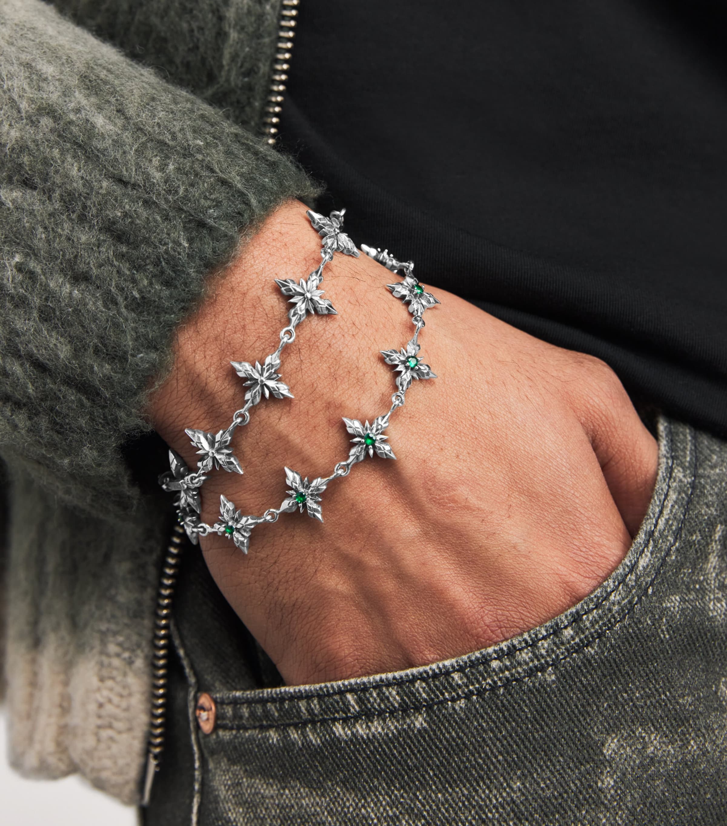 Sterling Silver Crest Bracelet SILVER Image 5