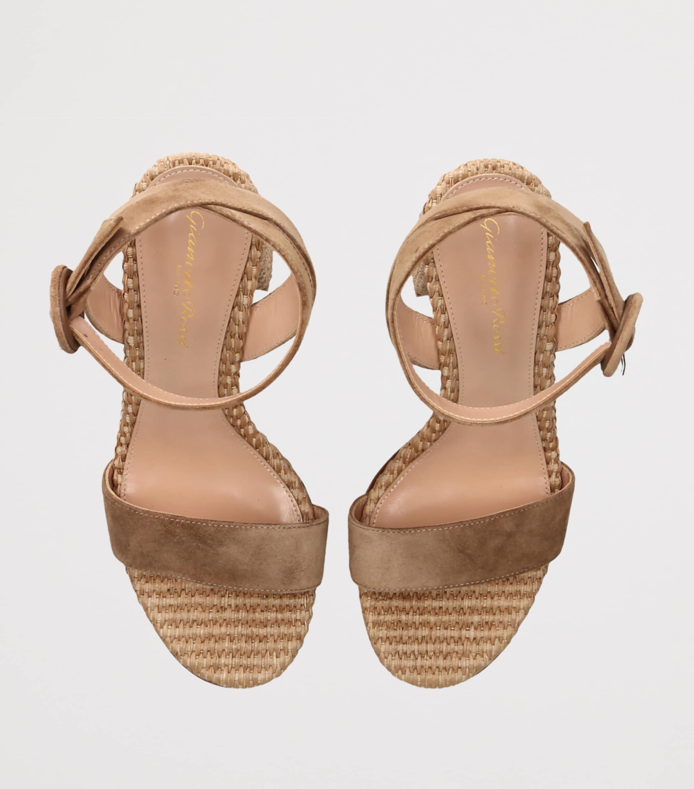 Suede Luana Heeled Sandals 85 CAMEL/OTH Image 4
