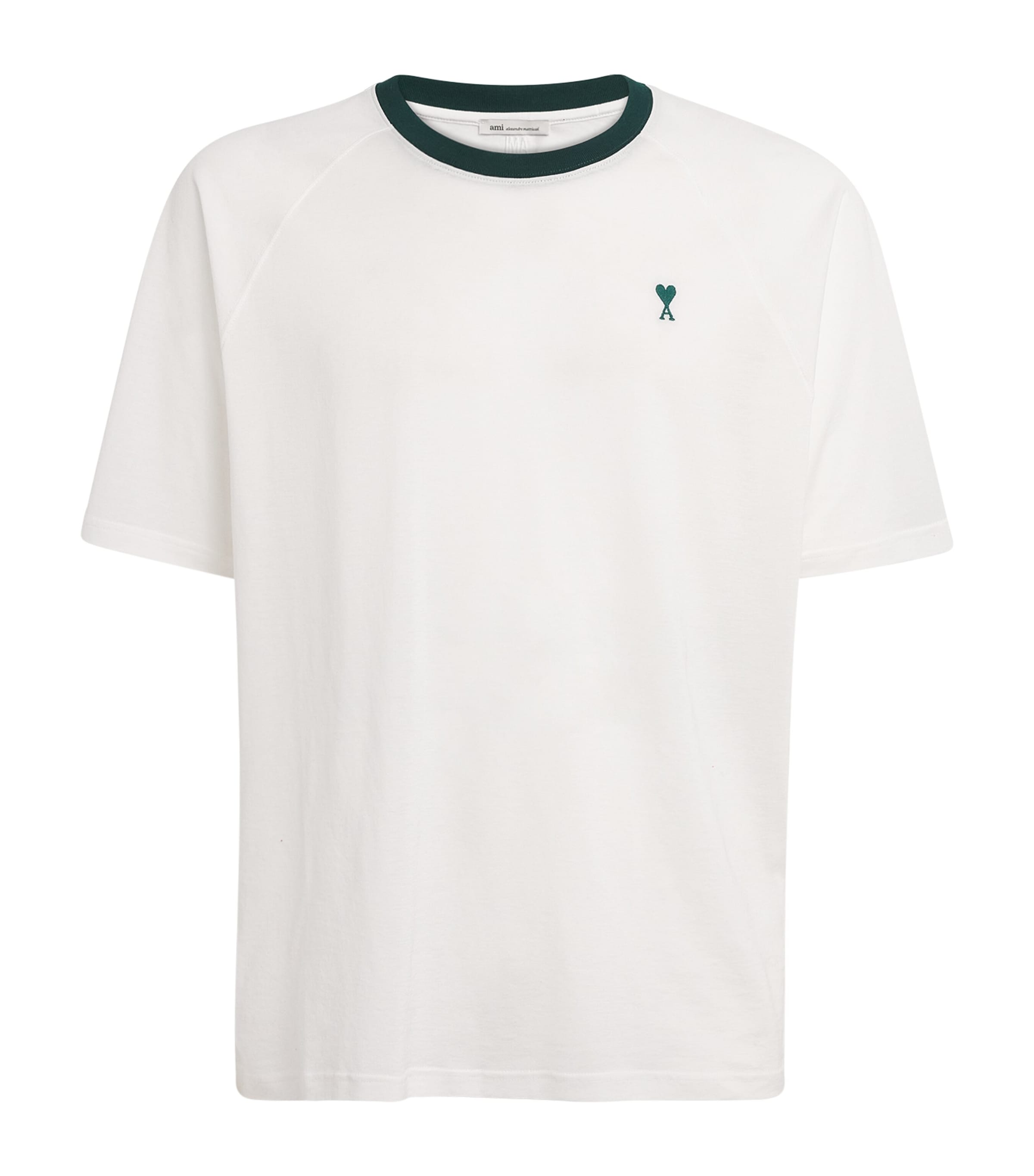 AMI Paris Mens Cotton Ami De Coeur T-Shirt Blnc Ntlvrt Spn Image 1