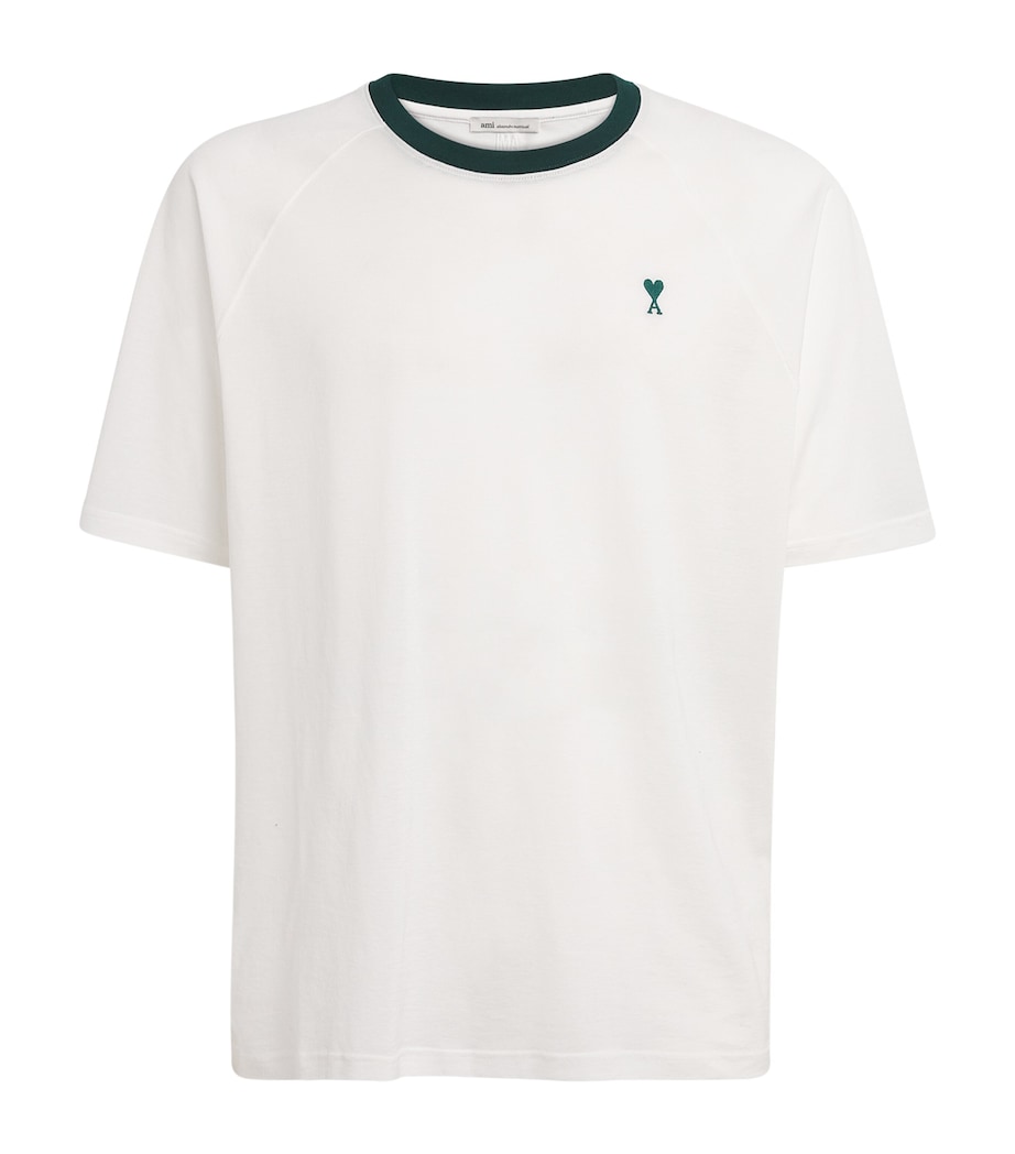 AMI Paris Mens Cotton Ami De Coeur T-Shirt Blnc Ntlvrt Spn Image 1