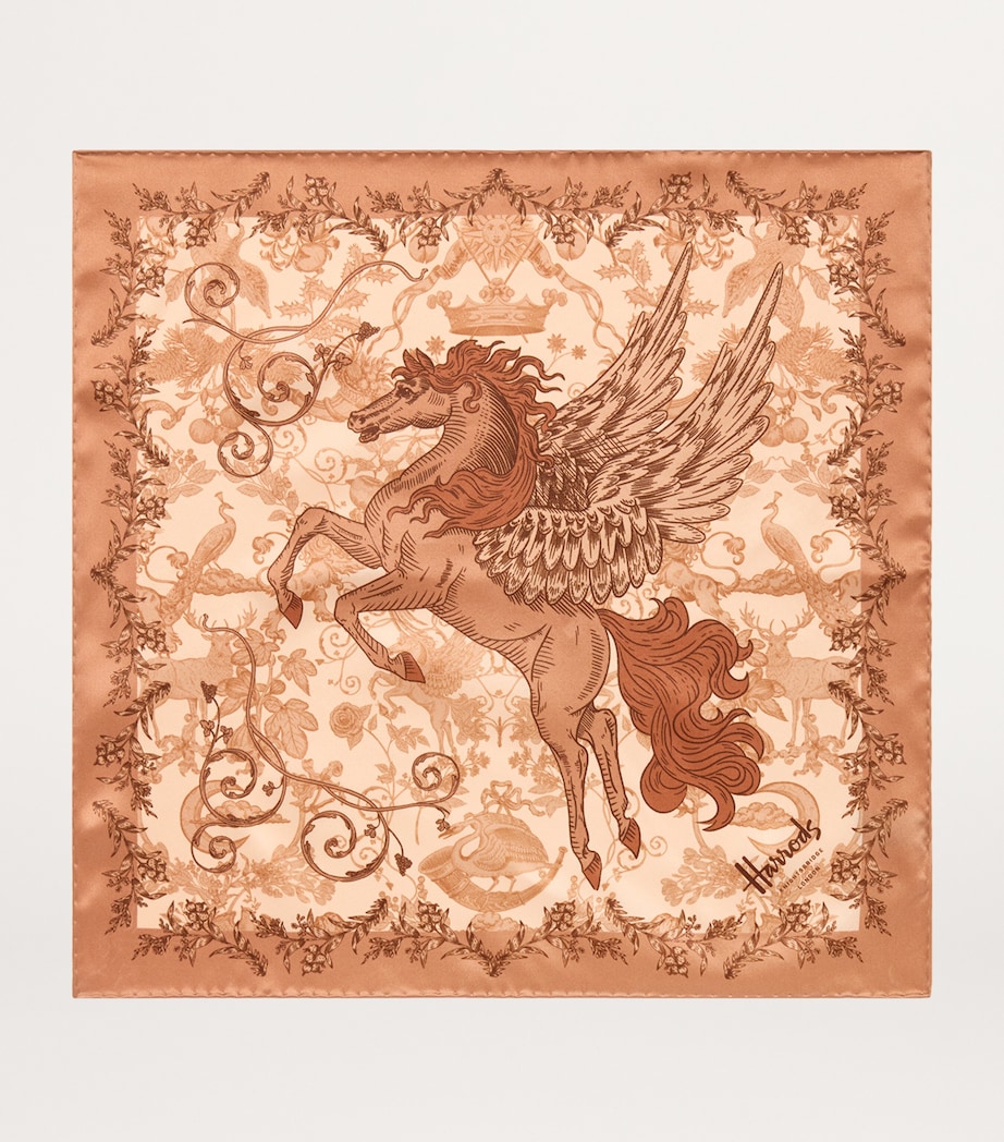 Silk Pegasus Print Scarf CREAM Image 3
