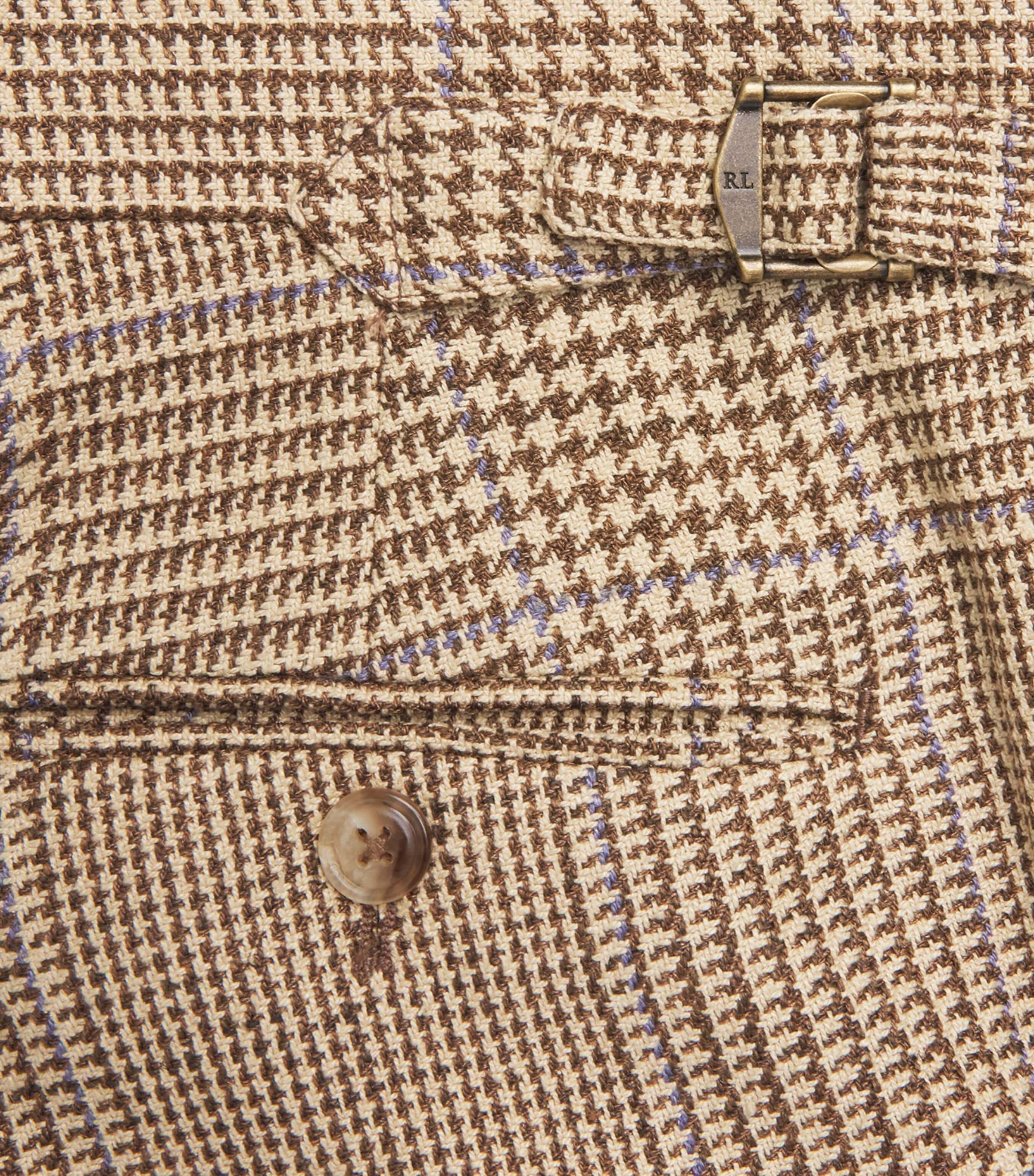 Silk-Blend Glen Plaid Trousers BROWN Image 5