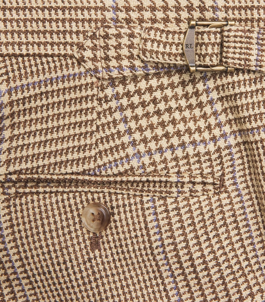 Silk-Blend Glen Plaid Trousers BROWN Image 5