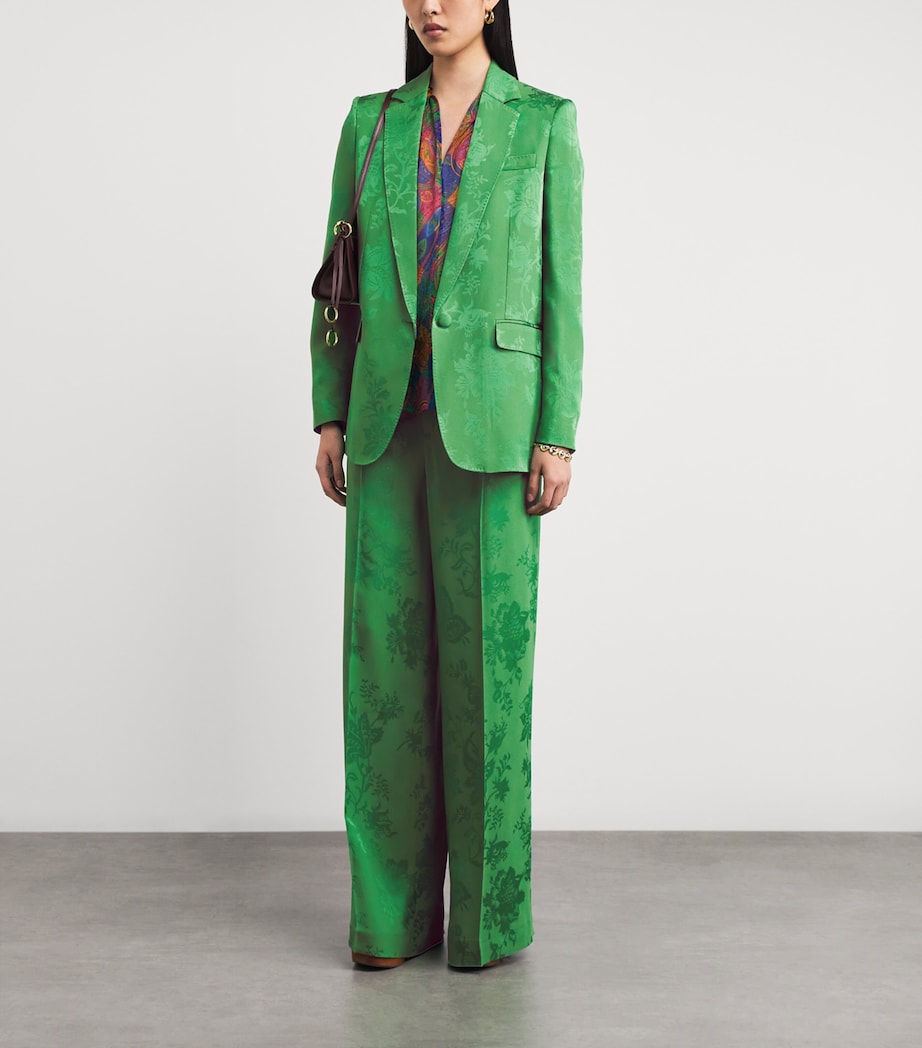 Satin Floral Wide-Leg Trousers V0396 Image 2