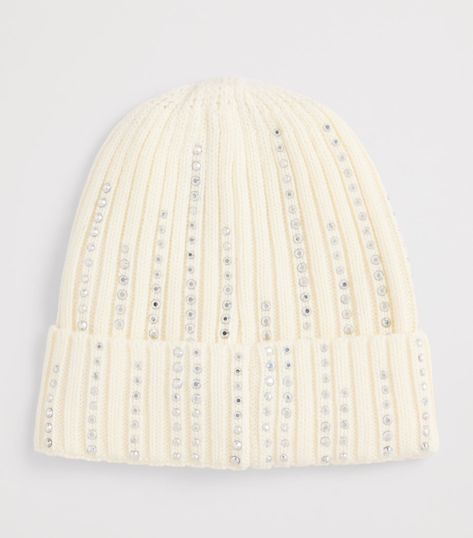 Monnalisa Embellished Knit Hat Panna Image 2