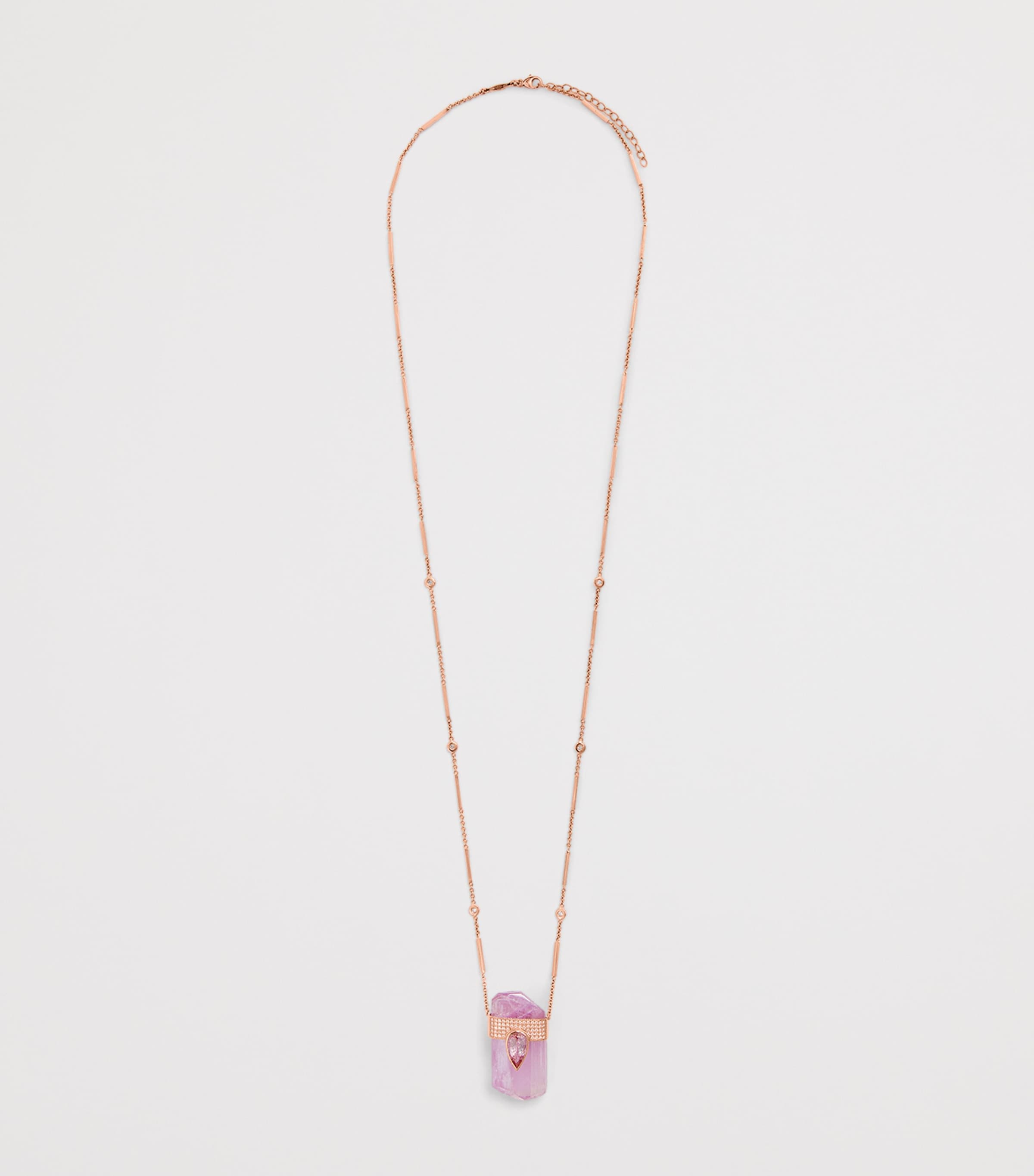 Jacquie Aiche Rose Gold, Diamond, Kunzite and Crystal One-of-a