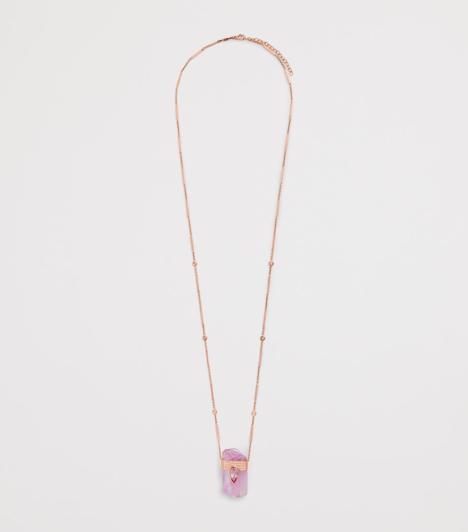 Rose Gold, Diamond, Kunzite and Crystal One-of-a-Kind Necklace ROSE GOLD Image 3