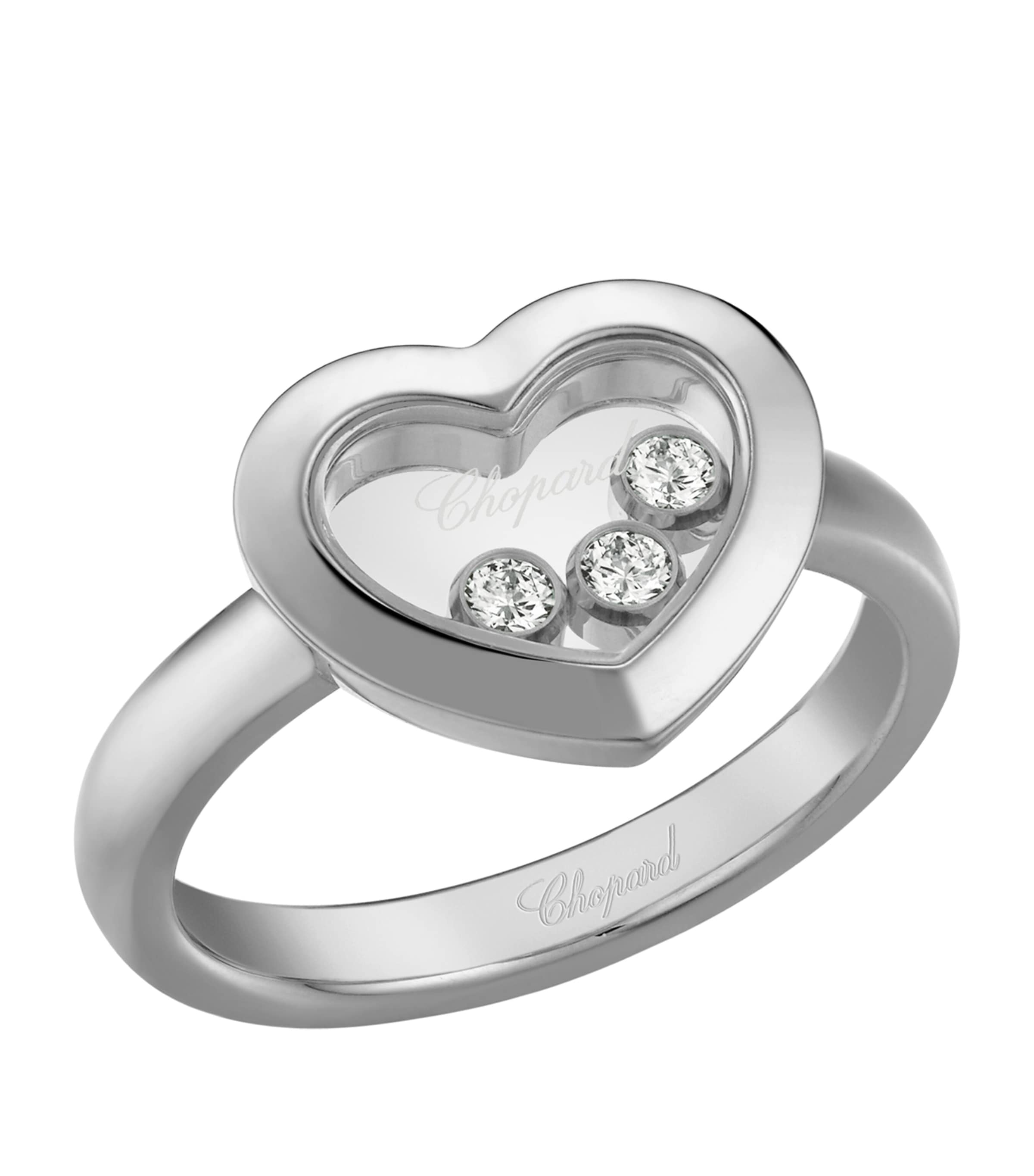 Shop Chopard White Gold And Diamond Happy Diamonds Icons Ring