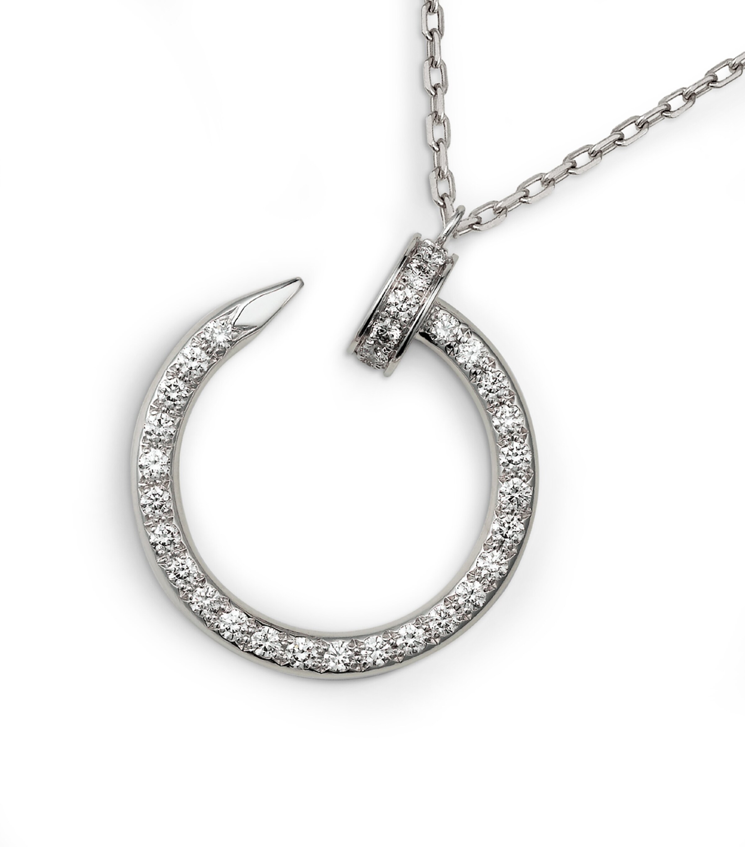 White Gold and Pavé Diamond Juste un Clou Necklace WHITE GOLD Image 7