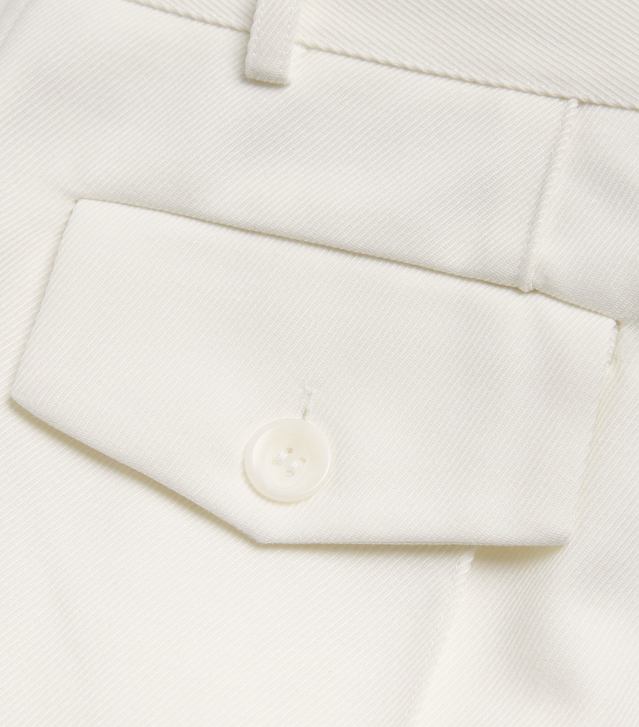 Wool-Blend Belted Straight Trousers OFF WHITE Image 5