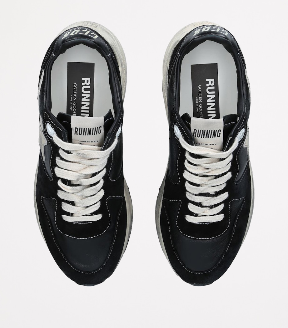 Golden Goose Leather Running Sole Sneakers Blk/white Image 5
