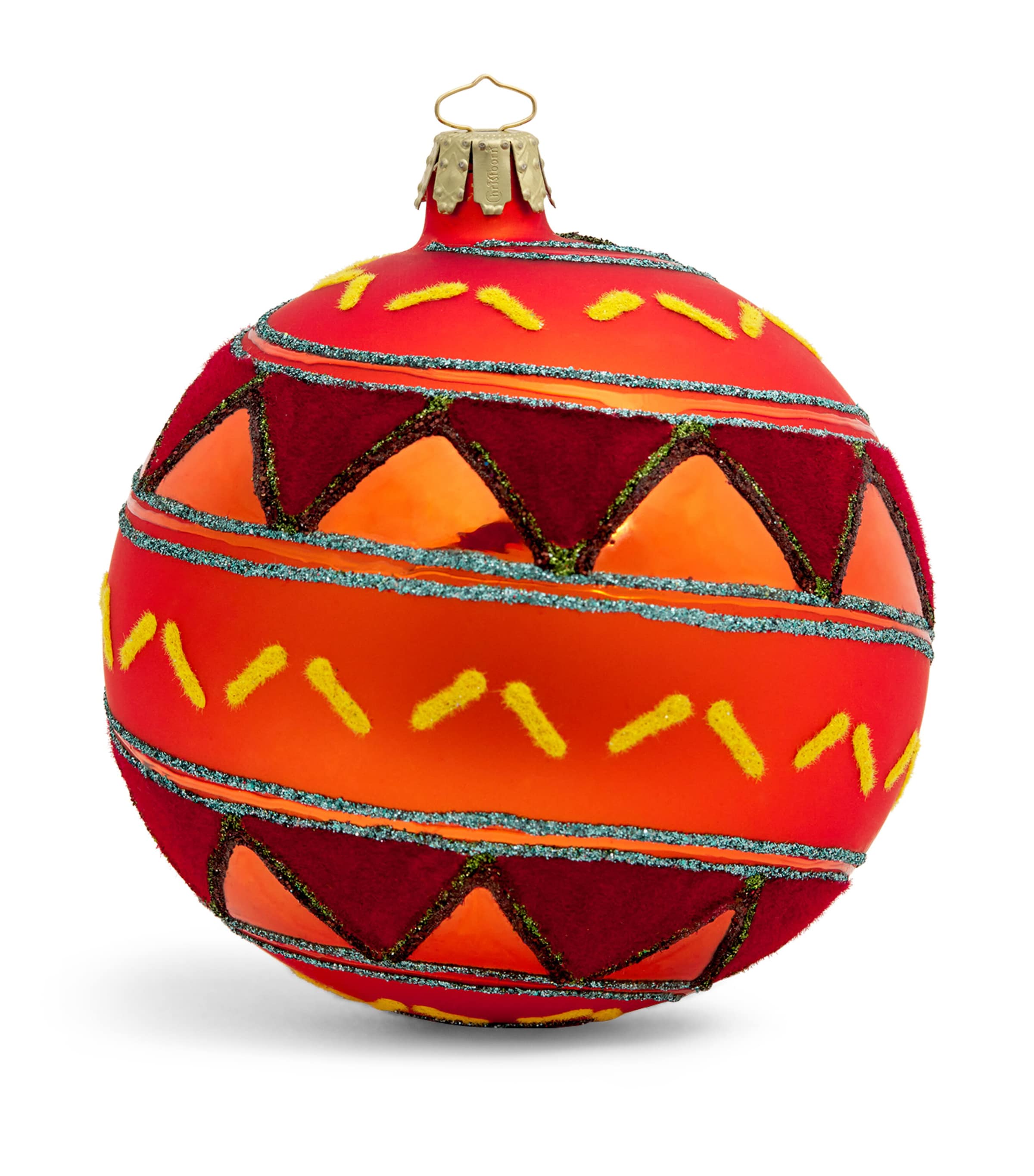 Shop Harrods Glass Embellished Bauble In Orange