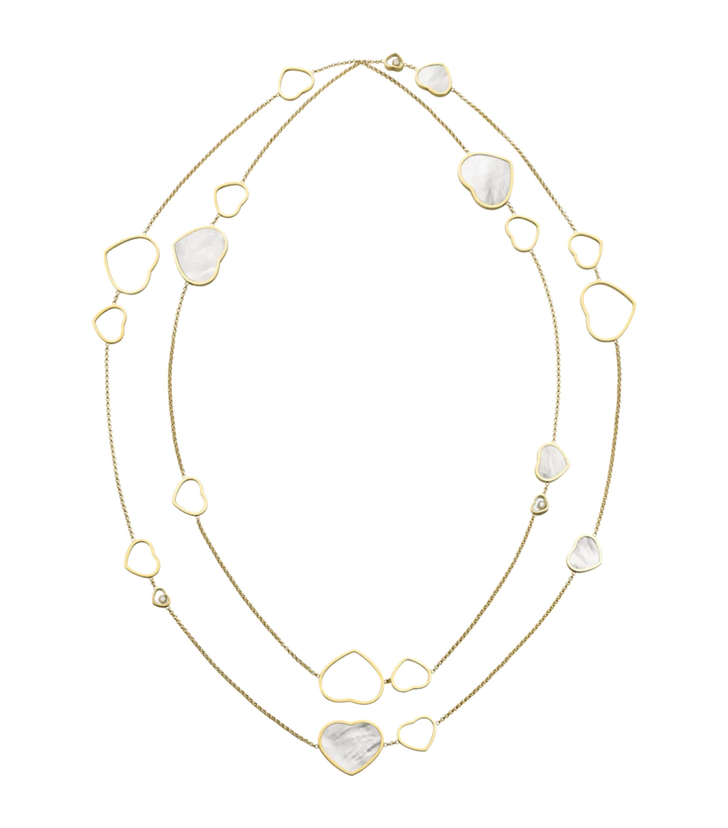 Yellow Gold and Diamond Happy Hearts Sautoir Necklace 18K YELLOW GOLD Image 1