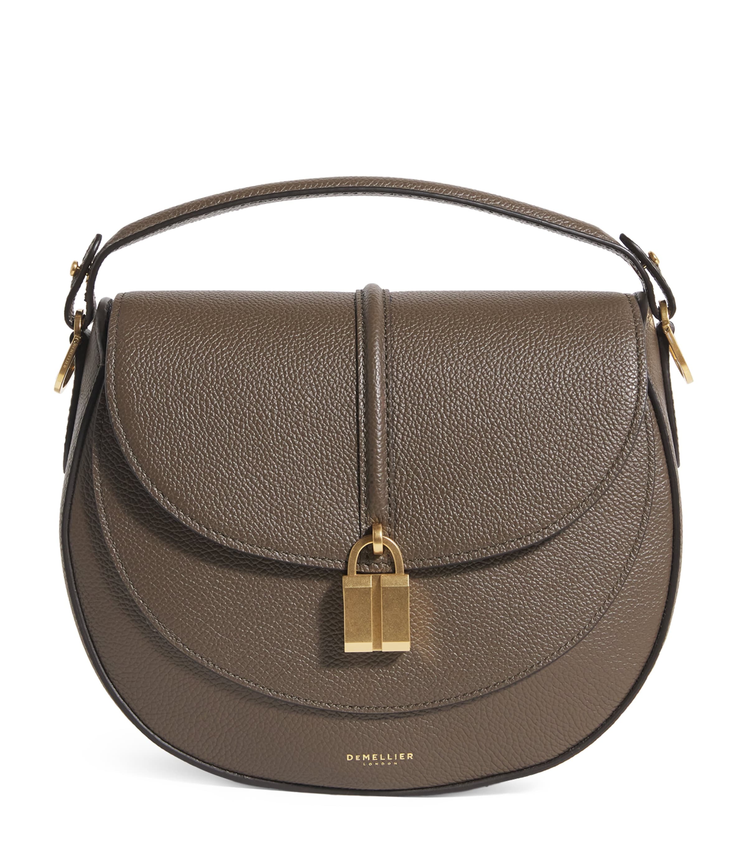 Demellier Small Leather Siena Saddle Bag In Green