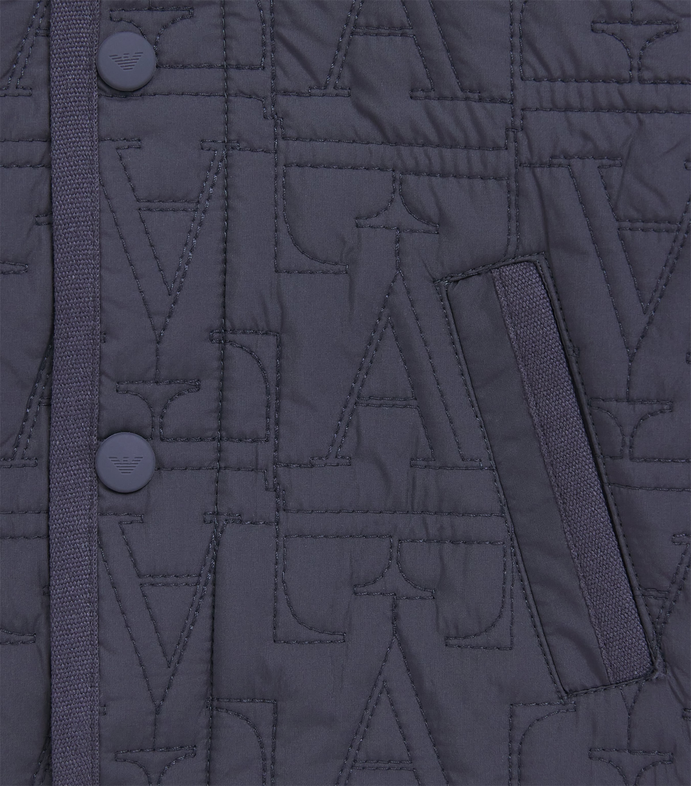 Emporio Armani Kids Quilted Blouson Jacket (6-36 Months) Odyssey Gray Image 3