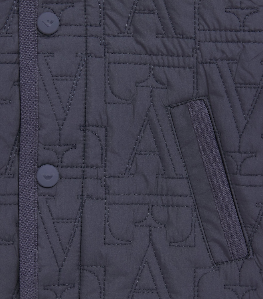 Emporio Armani Kids Quilted Blouson Jacket (6-36 Months) Odyssey Gray Image 3