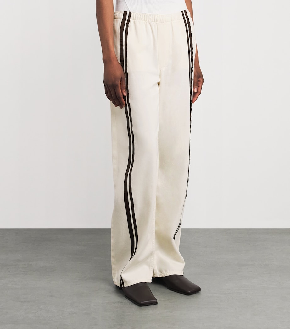 Rag & Bone Womens Stripe Logan Relaxed Jeans Ecrusport Image 4