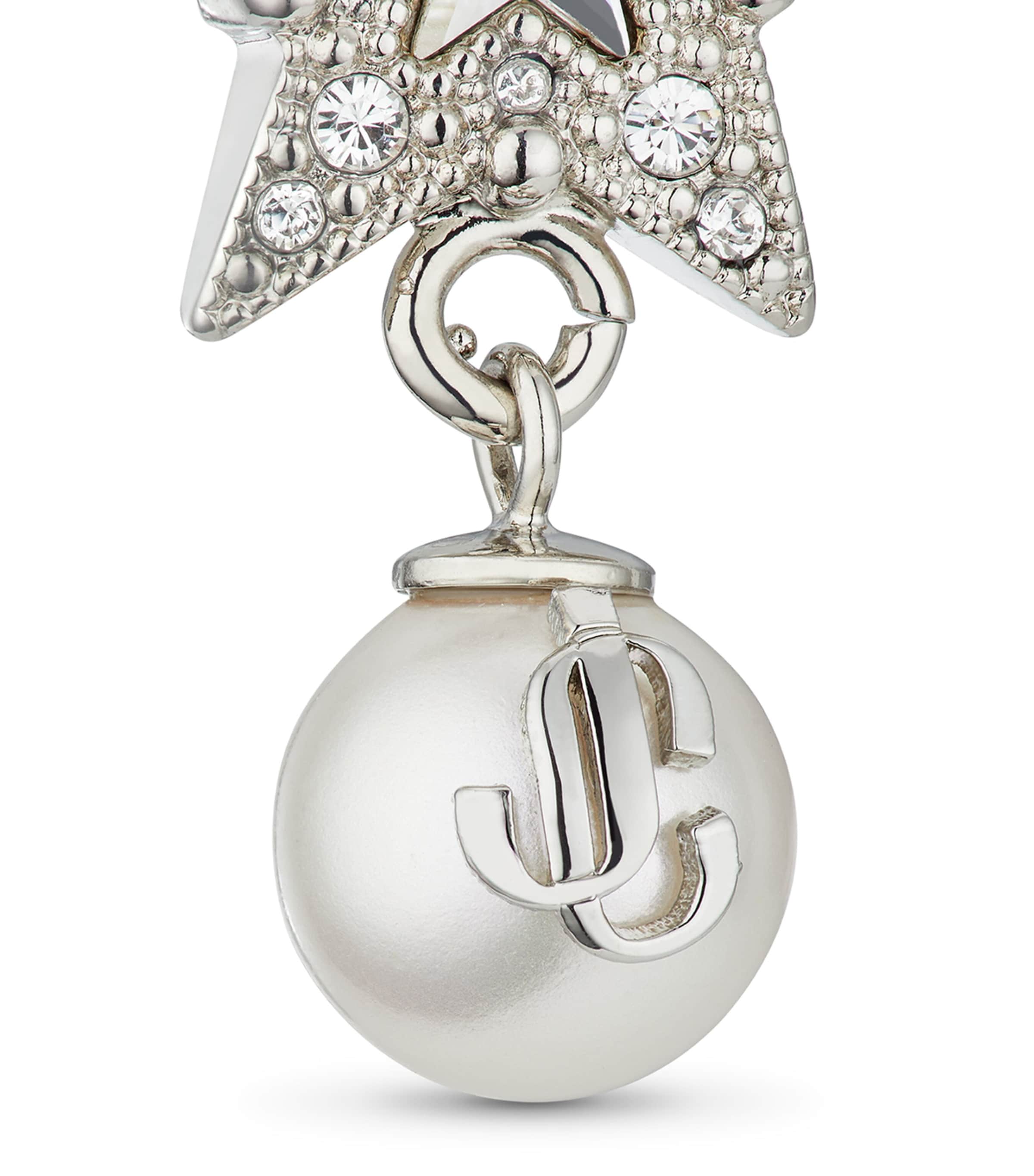 Jimmy Choo Silver Crystal Star Earrings | Harrods LU