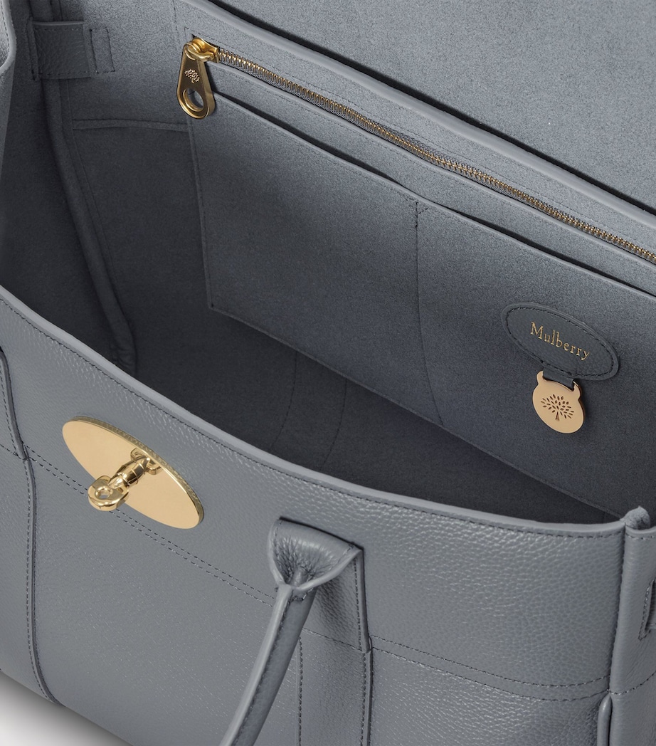 Mulberry Small Leather Bayswater Shoulder Bag Foggy Grey Image 4