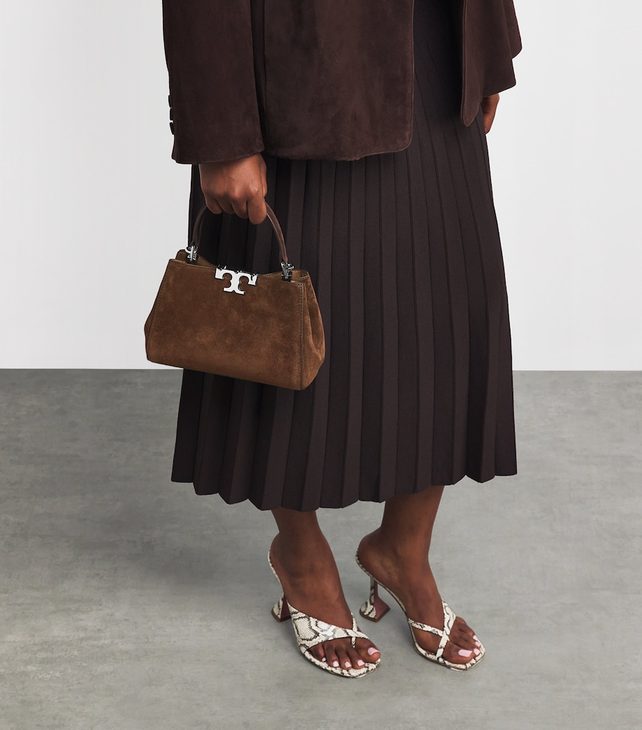 Mini Suede Eleanor Top-Handle Bag DARK COCOA Image 5