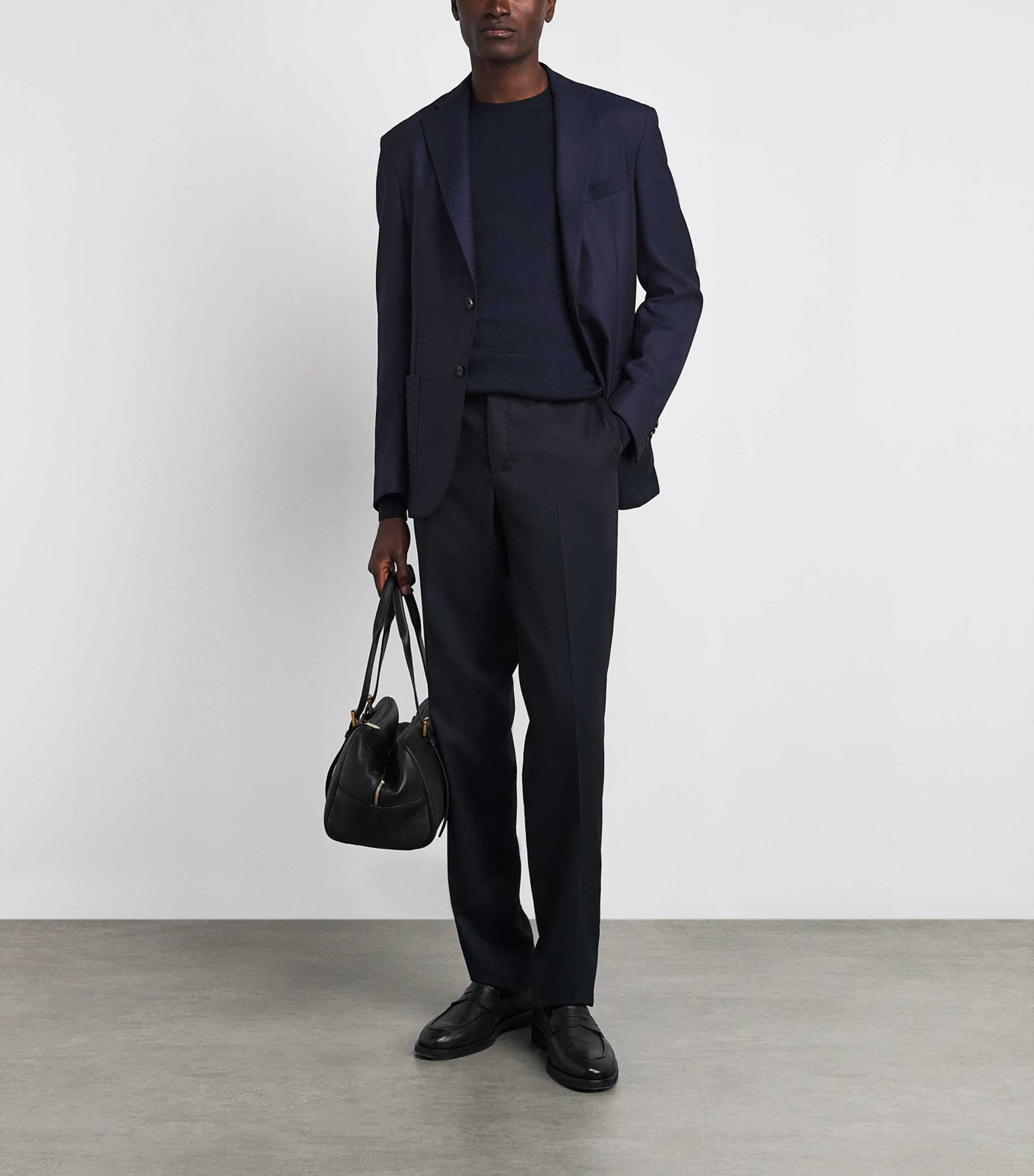 Corneliani Virgin Wool-silk Unlined Whisper Blazer In Navy
