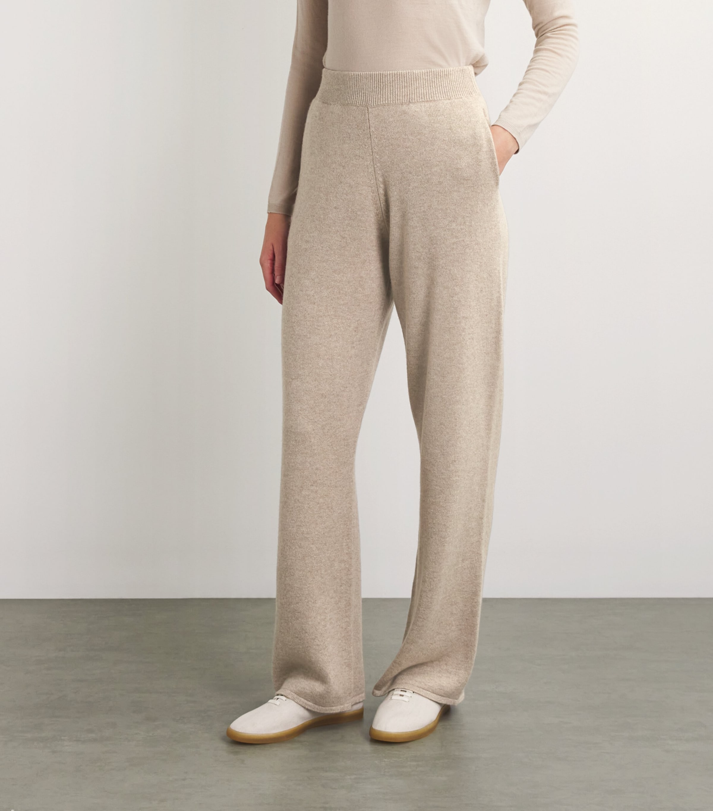 Cashmere Wide-Leg Sweatpants DARK MEDIUM DYED Image 3