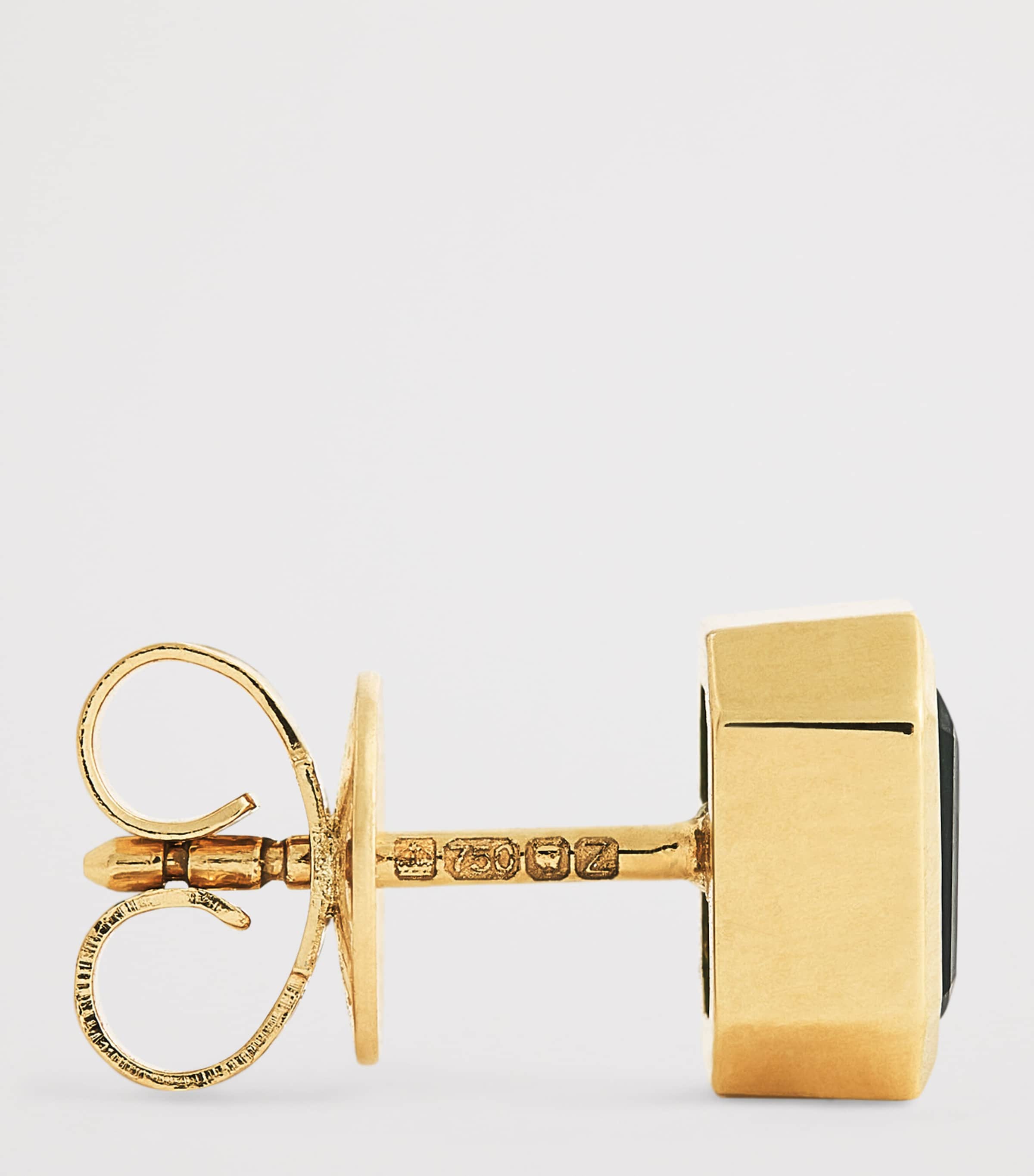 Medium Yellow Gold and Emerald Stud Earrings YELLOW GOLD Image 4