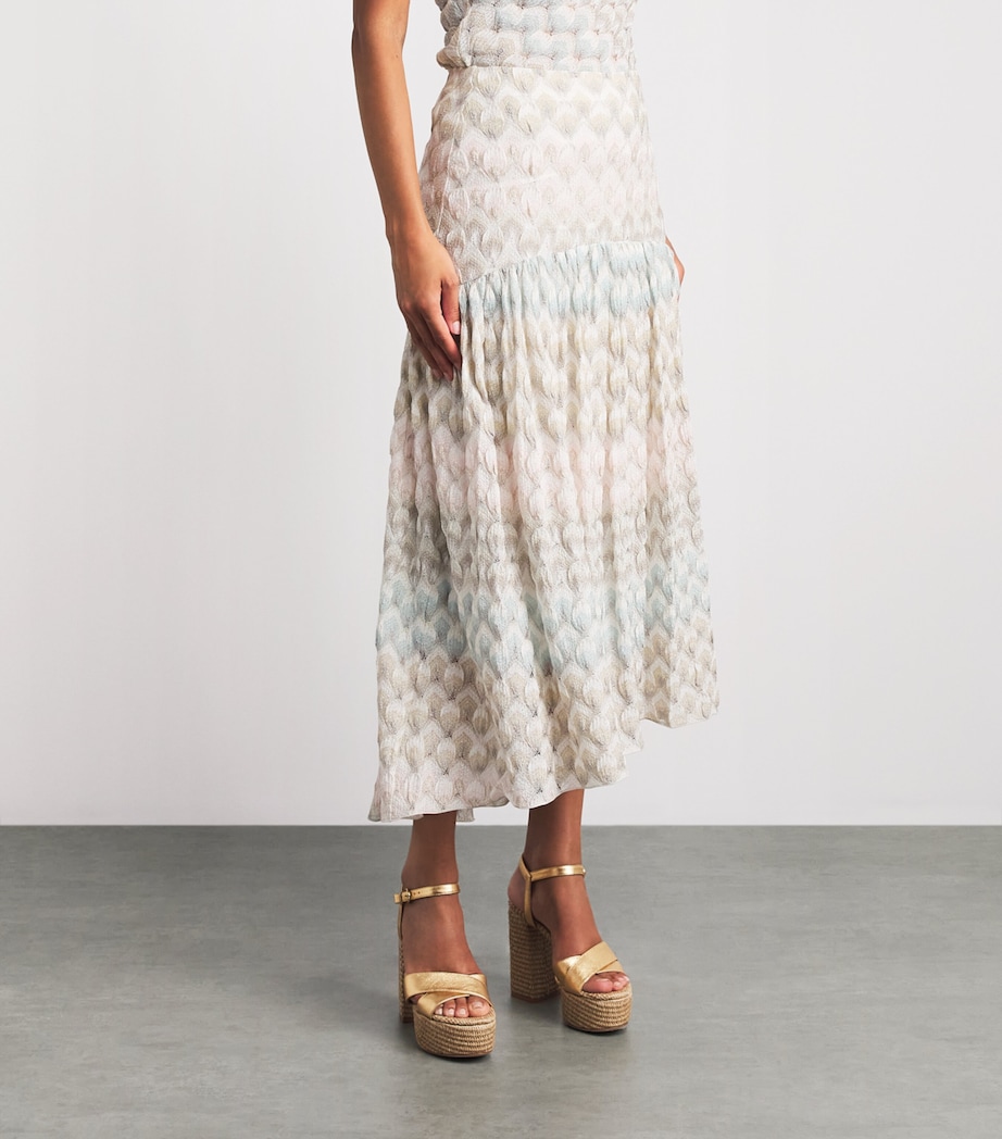 Missoni Womens Lamé Lace Motif Midi Skirt Smsqb Multi B/p/w/y Image 4