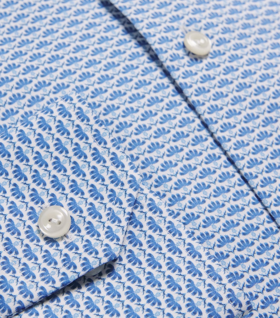 Cotton Twill Print Slim Shirt 26DARK BLUE Image 5