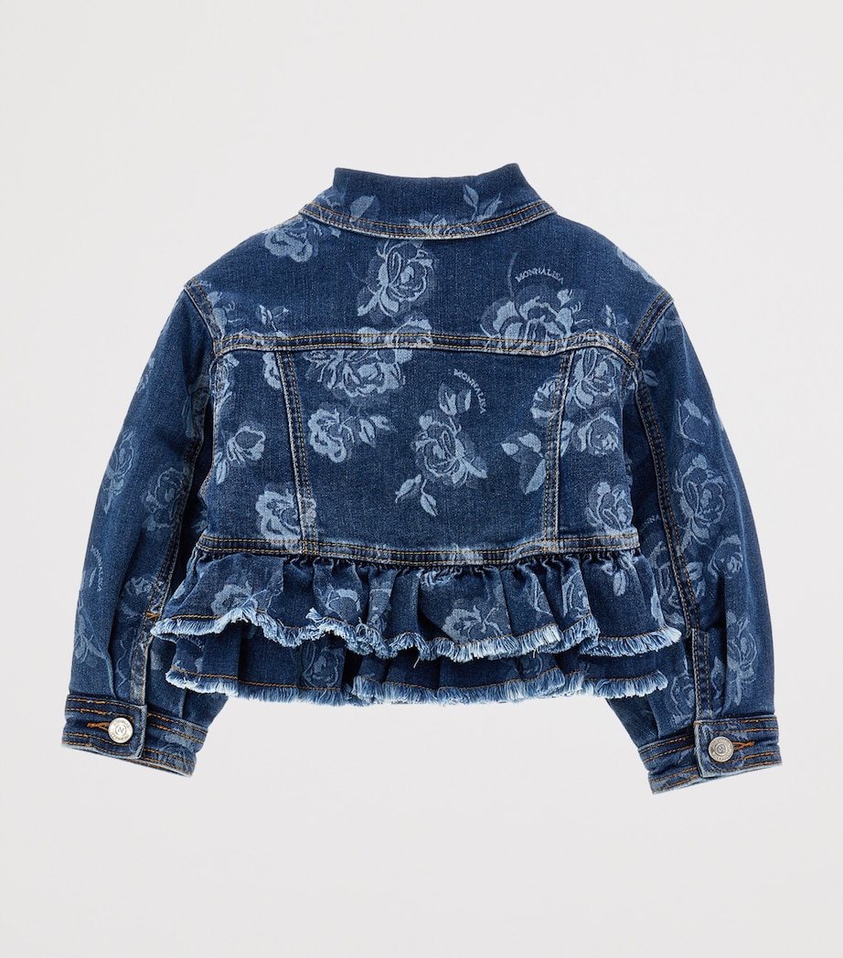 Floral Ruffle Denim Jacket (2-12 Years) DARK STONE DENIM Image 2