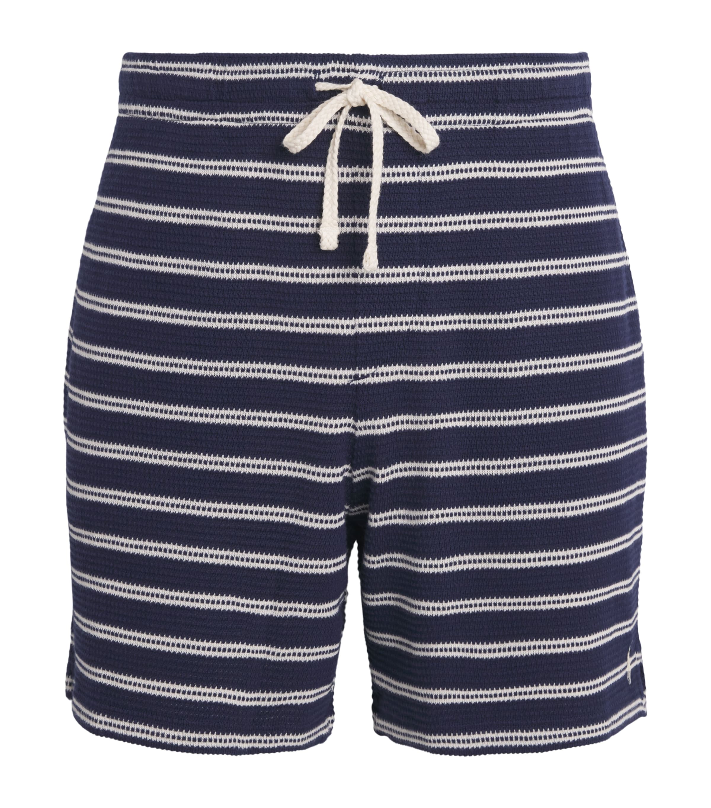 Polo Ralph Lauren Mens Cotton-Blend Pointelle Jersey Shorts Nwprt Nvy/pale Cream Image 1