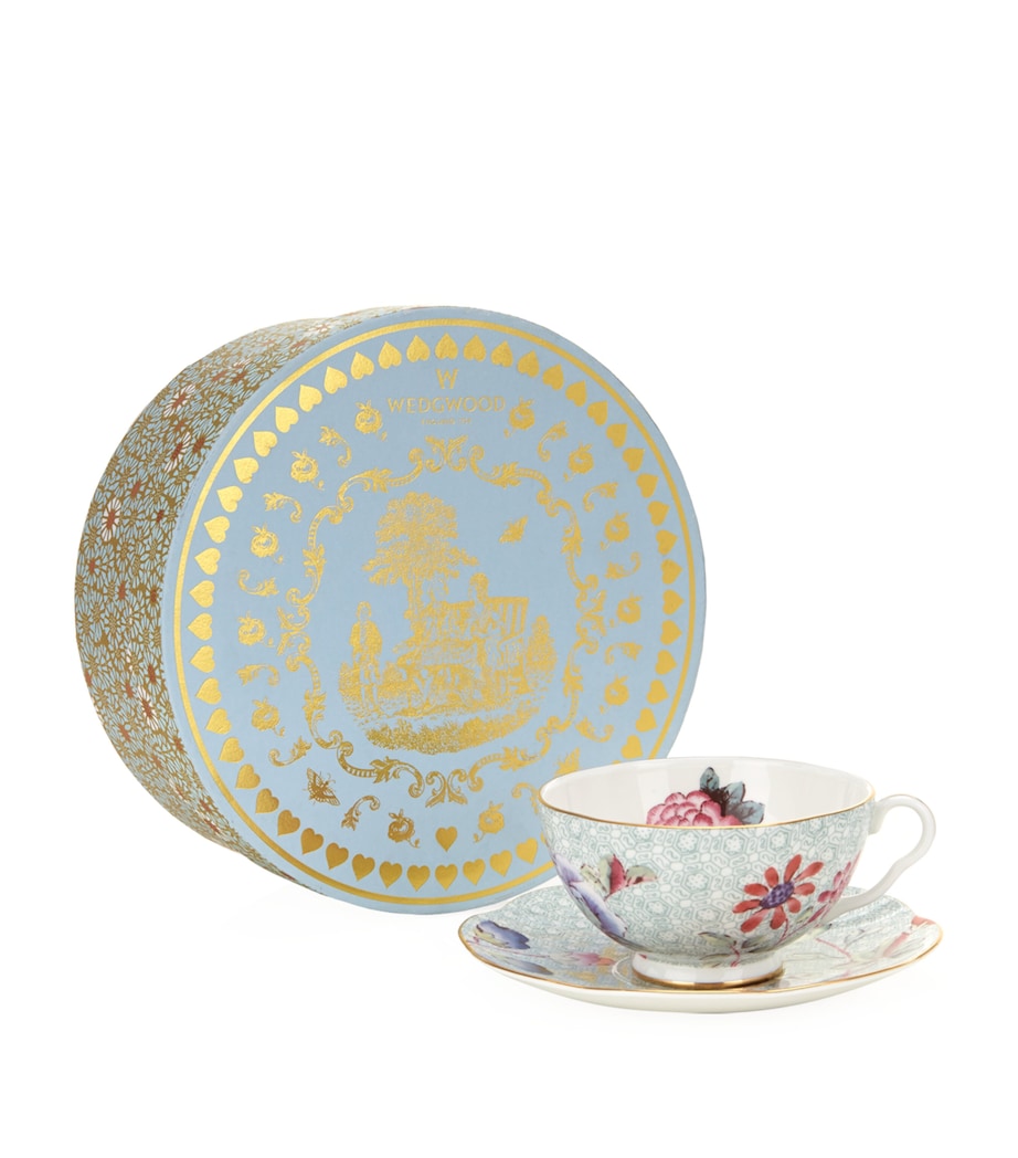 Cuckoo Teacup and Saucer GREEN Image 1