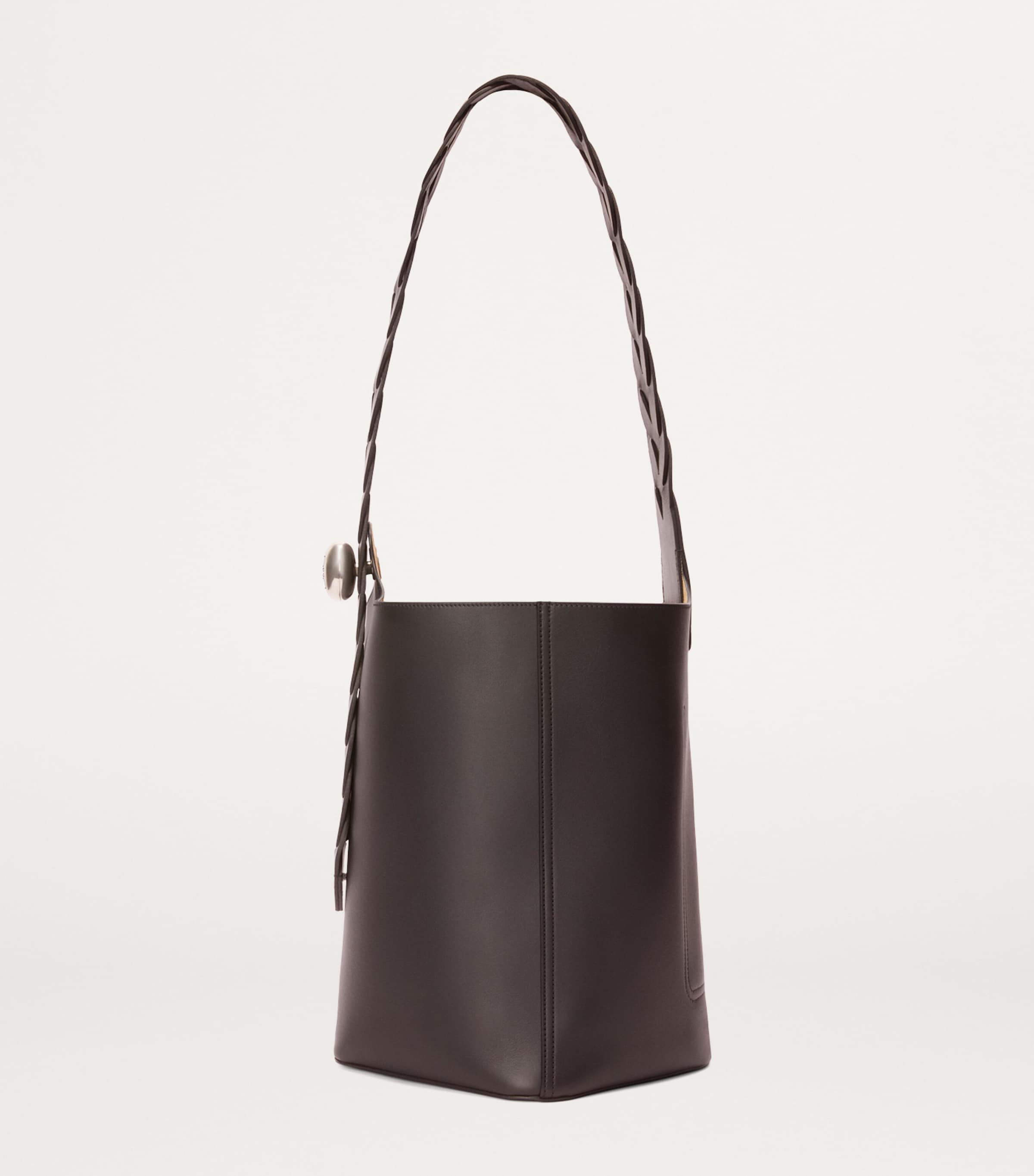 Large Pebble Bucket Bag DARK BROWN Image 3